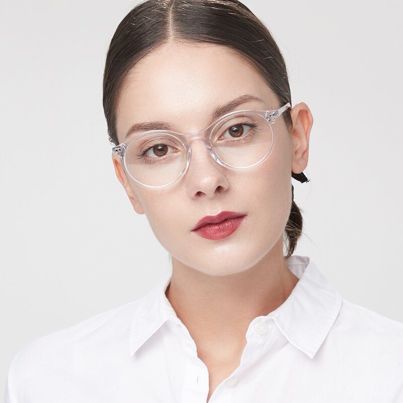 Clear Narrow Wayfarer Acetate Eyeglasses - Echo