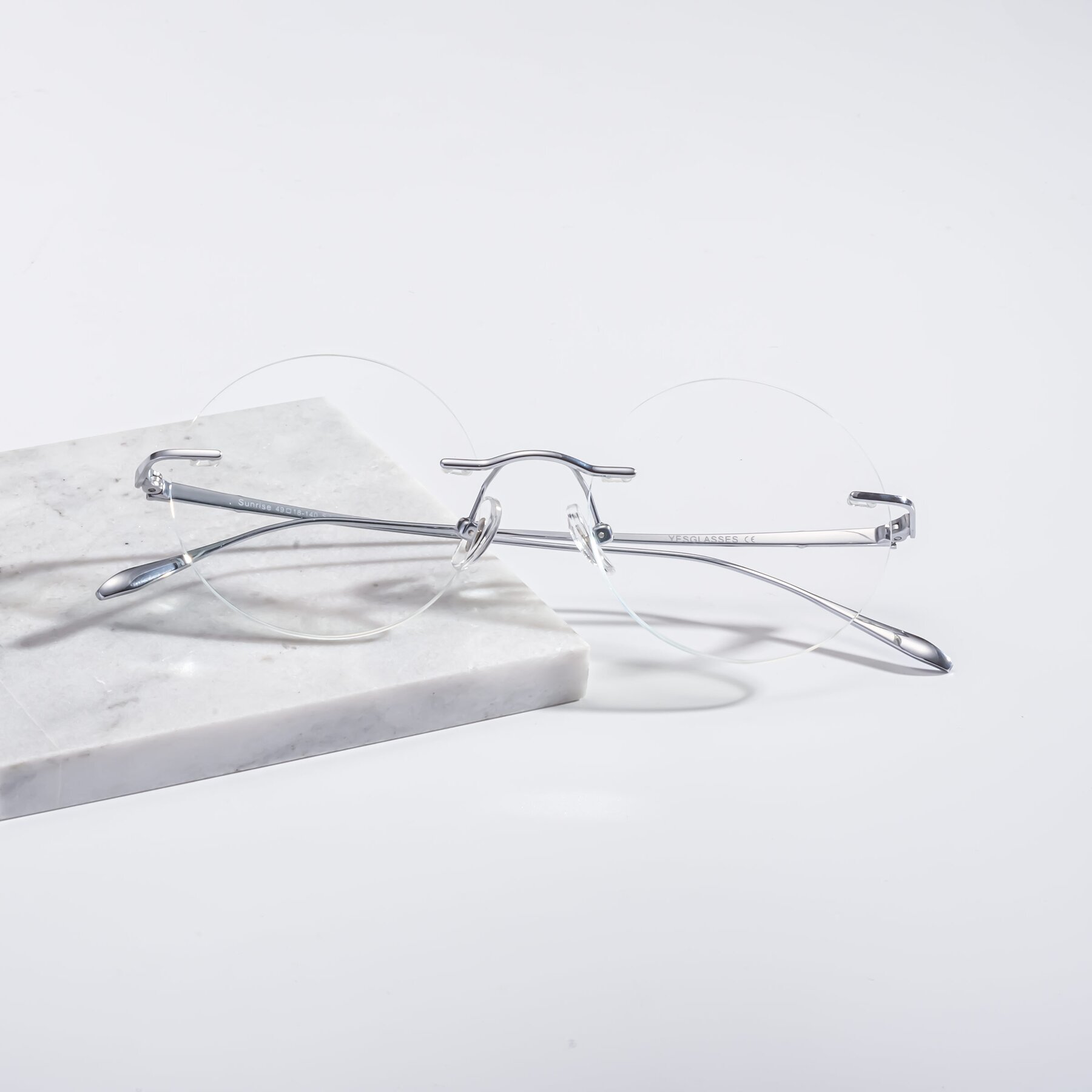 Lifestyle photography #2 of Sunrise in Silver with Clear Reading Eyeglass Lenses