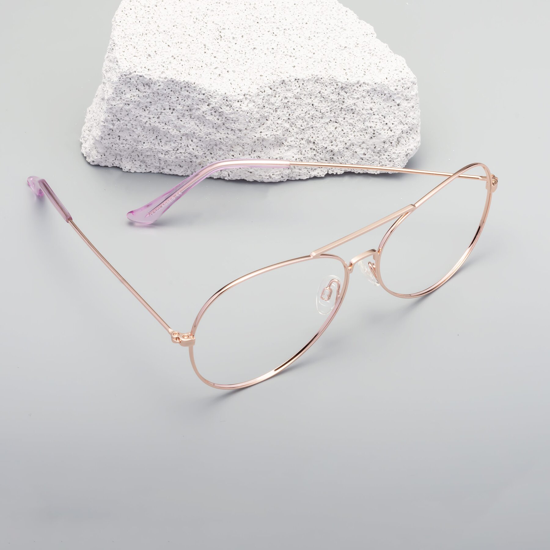 Women's lifestyle photography #2 of Paradise in Rose Gold with Clear Eyeglass Lenses
