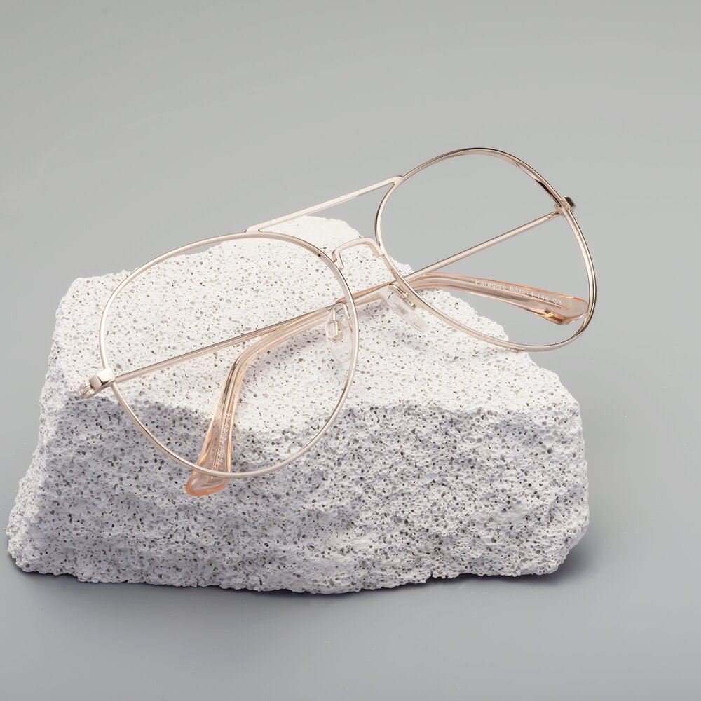 Gold Oversized Grandpa Aviator Eyeglasses