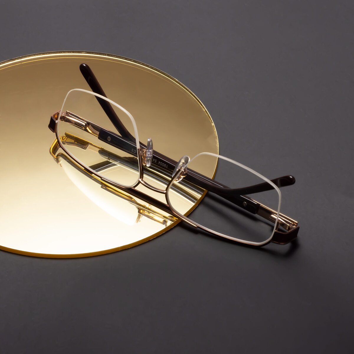 Black/Gold Double Bridge Classic Semi-Rimless Eyeglasses - Chino