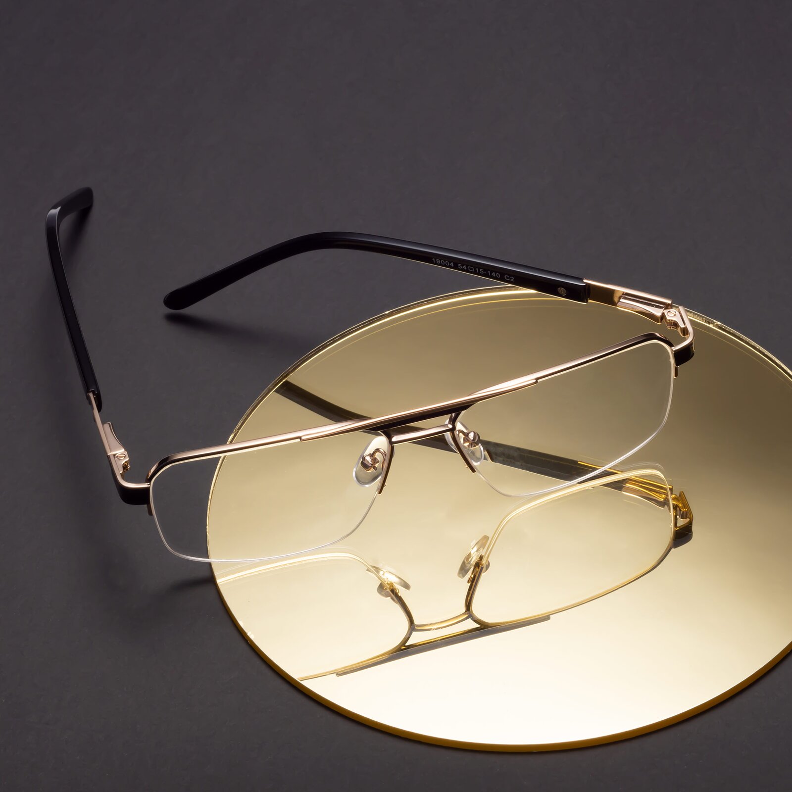 Bronze/Gold Double Bridge Classic Semi-Rimless Eyeglasses - Chino
