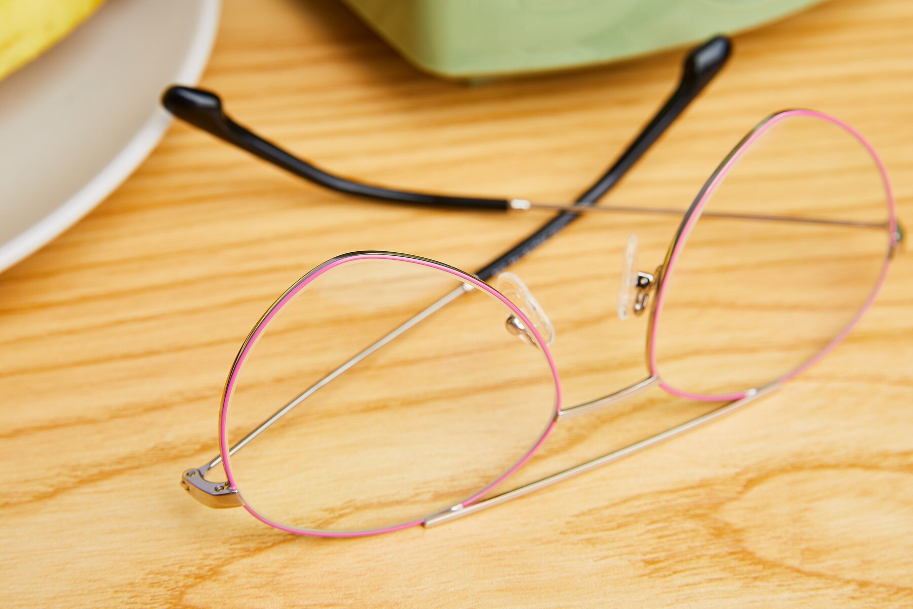 Women's lifestyle photography #2 of 9459 in Silver-Pink with Clear Reading Eyeglass Lenses