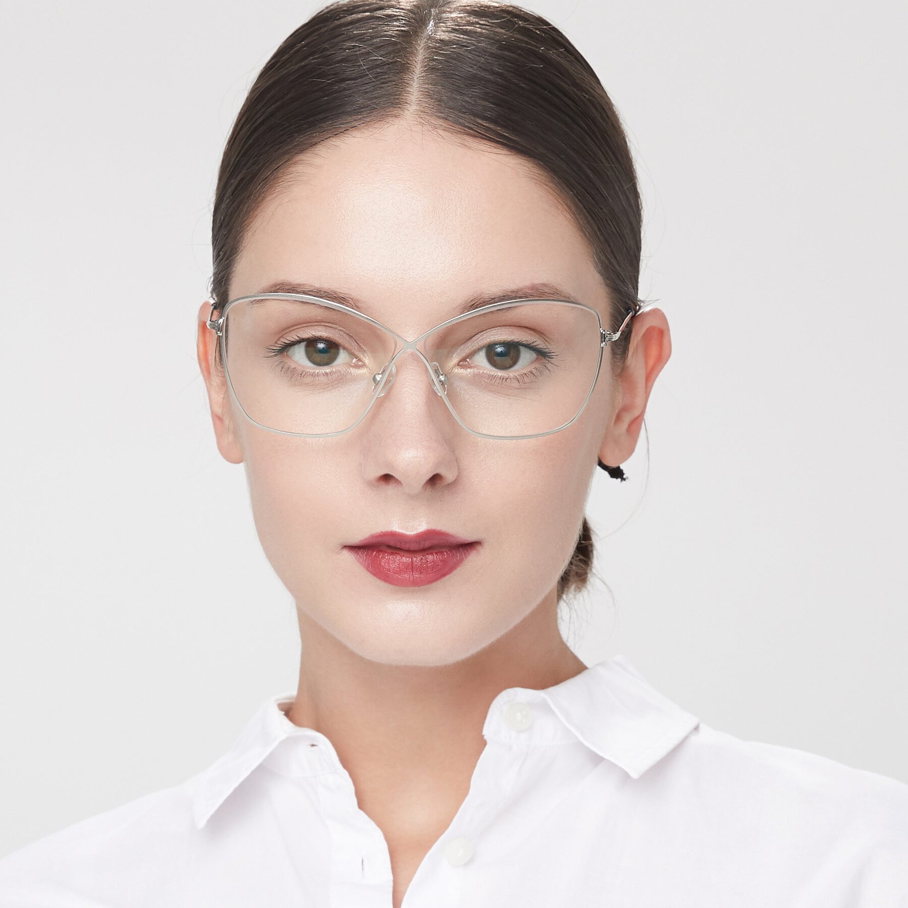 Women's lifestyle photography of 9412 in Silver with Clear Eyeglass Lenses