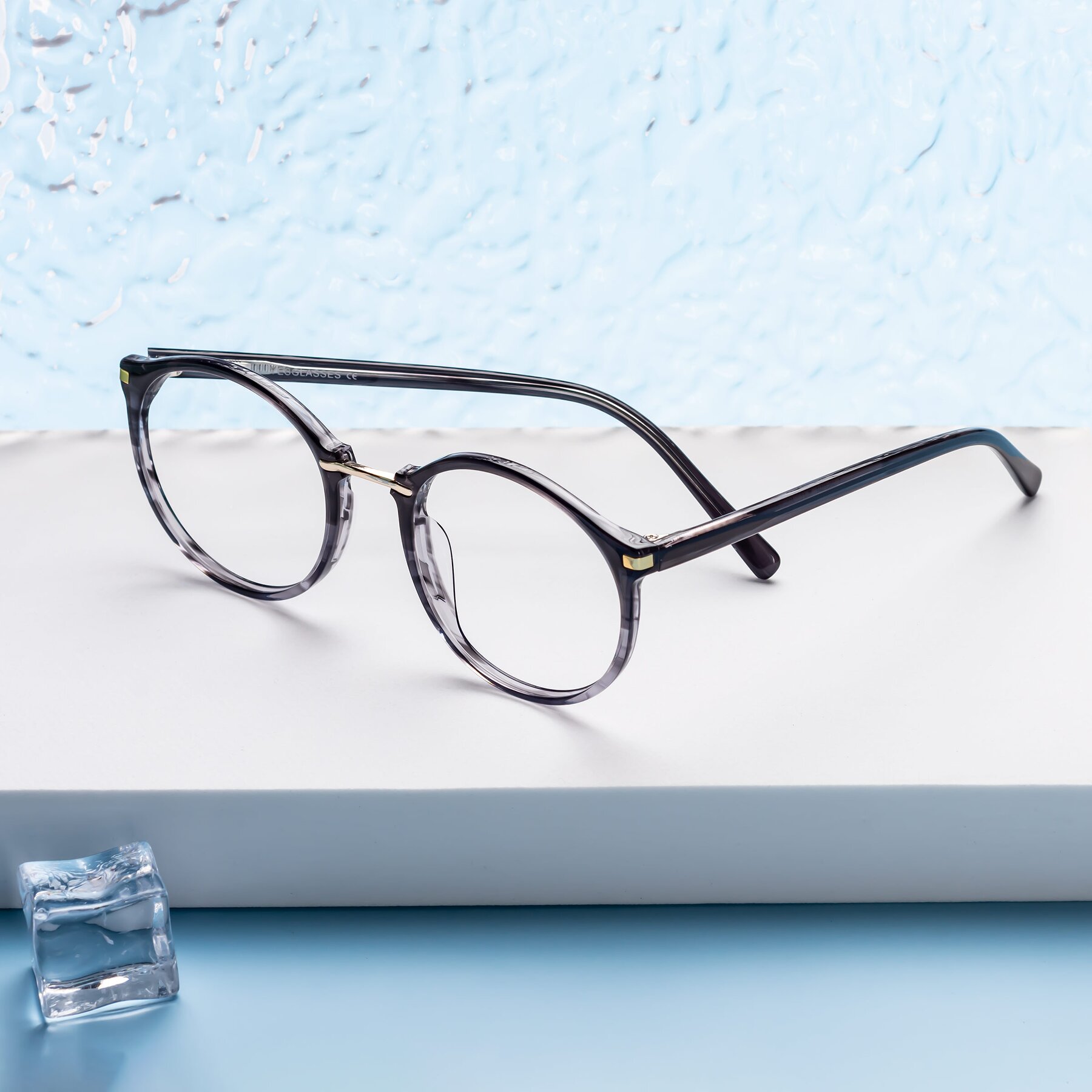 Lifestyle photography #1 of Casper in Translucent Black with Clear Reading Eyeglass Lenses