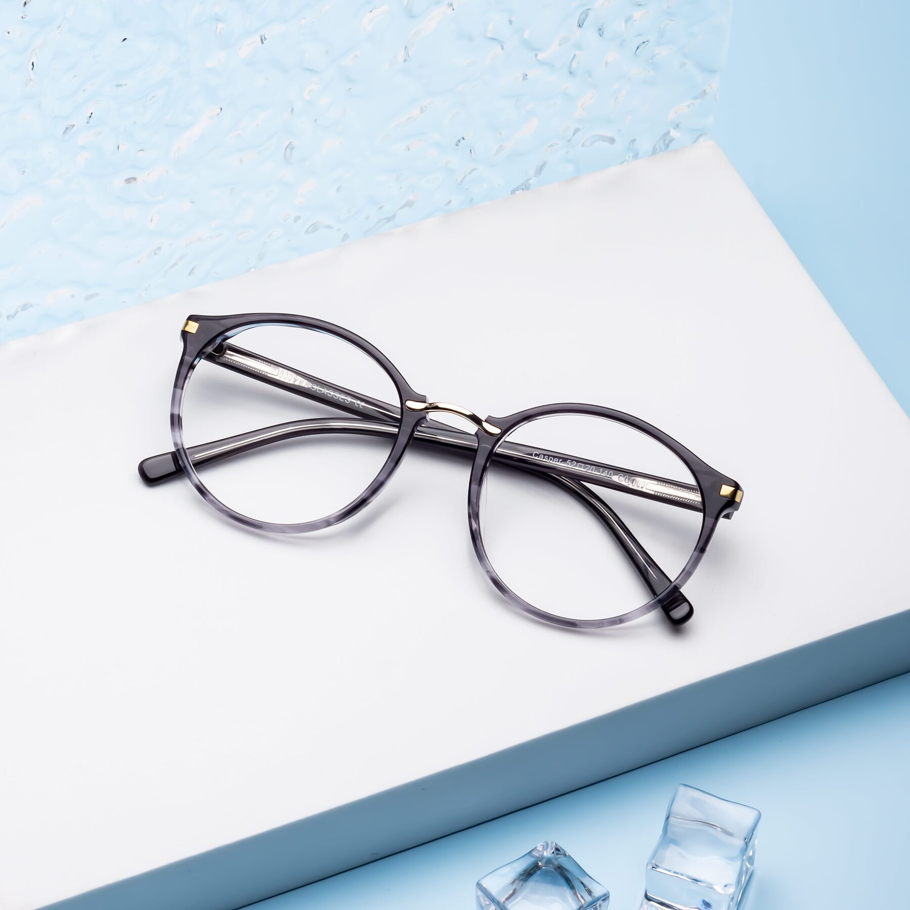 Lifestyle photography #2 of Casper in Translucent Black with Clear Reading Eyeglass Lenses