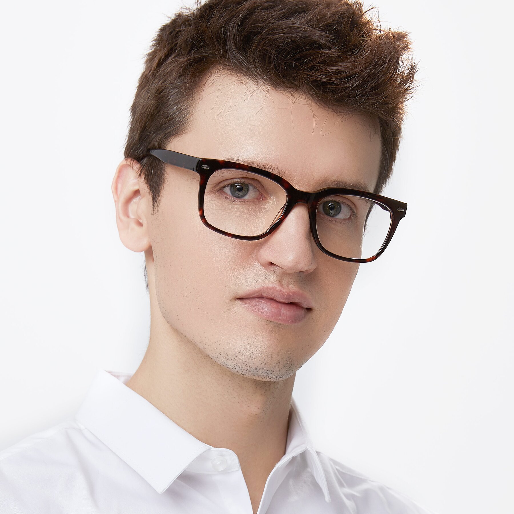 Men's lifestyle photography of 1052 in Tortoise with Clear Reading Eyeglass Lenses