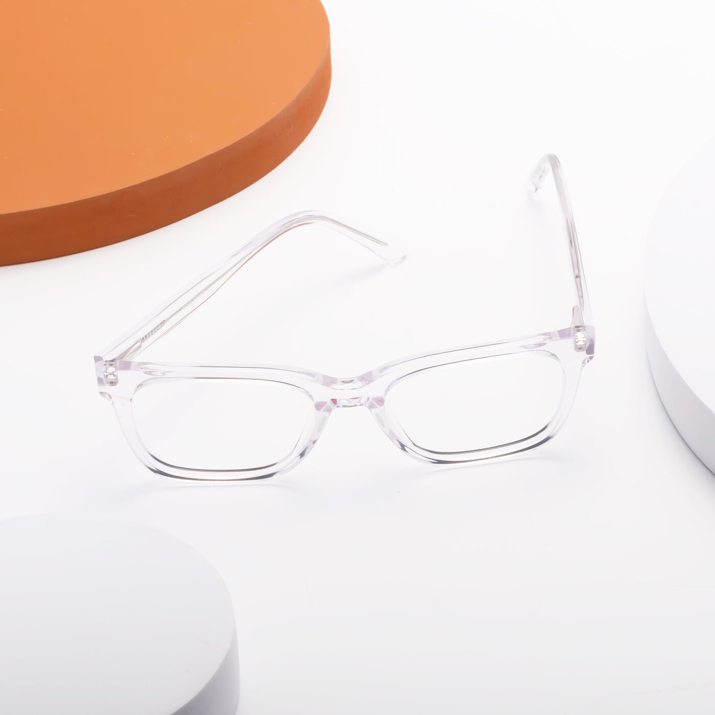 Clear Medium Thick Acetate Eyeglasses - 1052