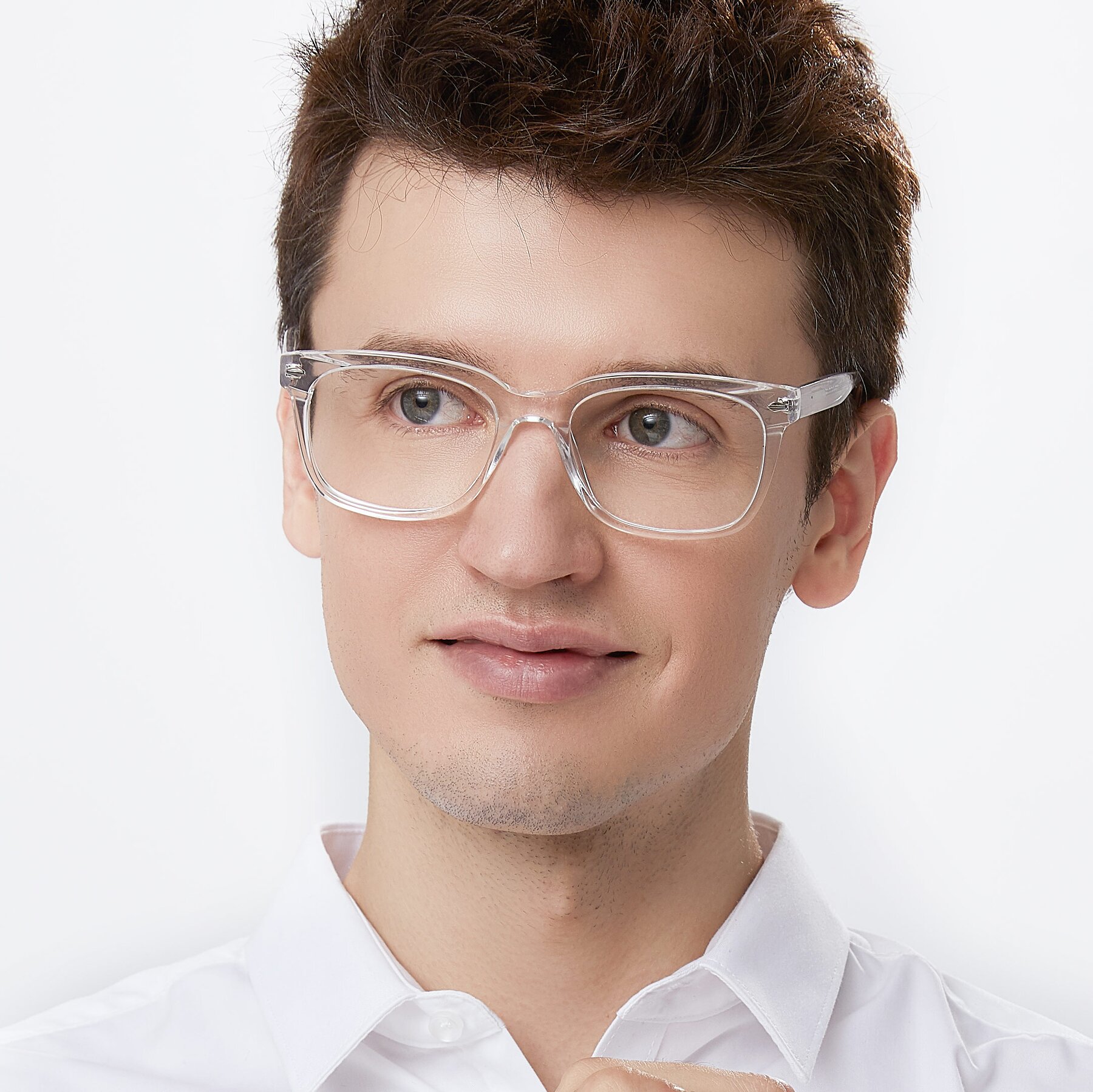 Men's lifestyle photography of 1052 in Clear with Clear Eyeglass Lenses