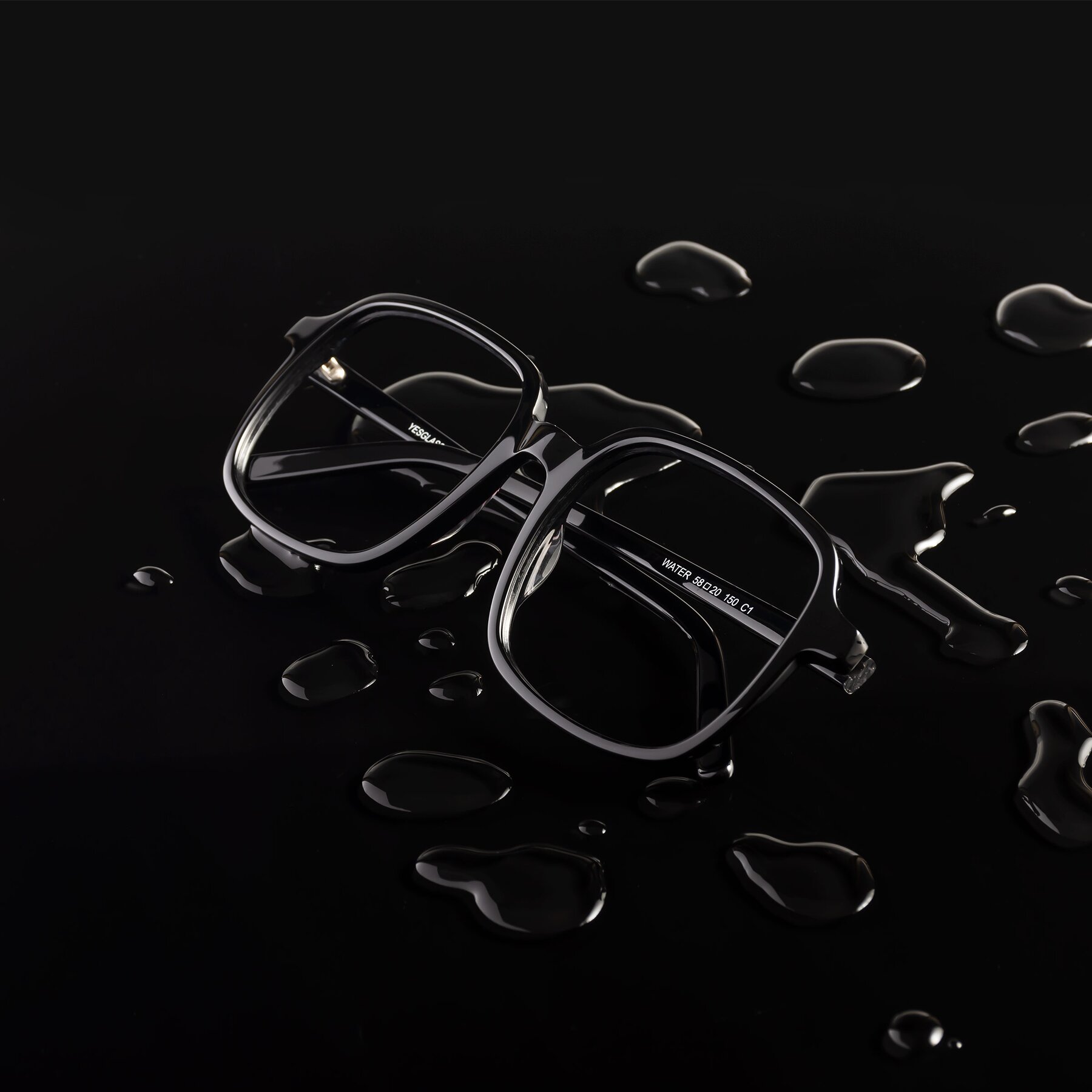 Lifestyle photography #1 of Water in Black with Clear Reading Eyeglass Lenses