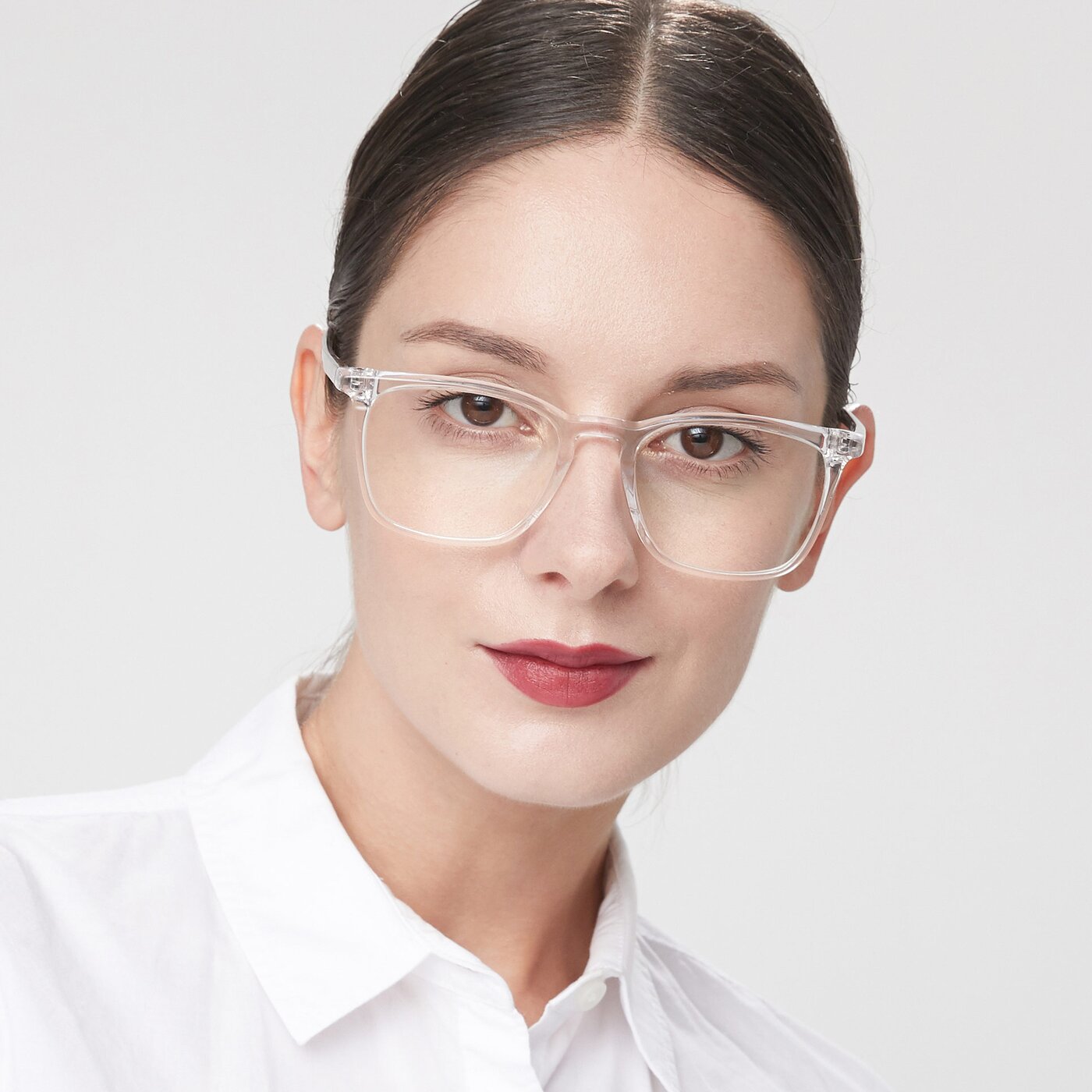 Clear Keyhole Bridge Acetate Trapezoid Eyeglasses - Vigor