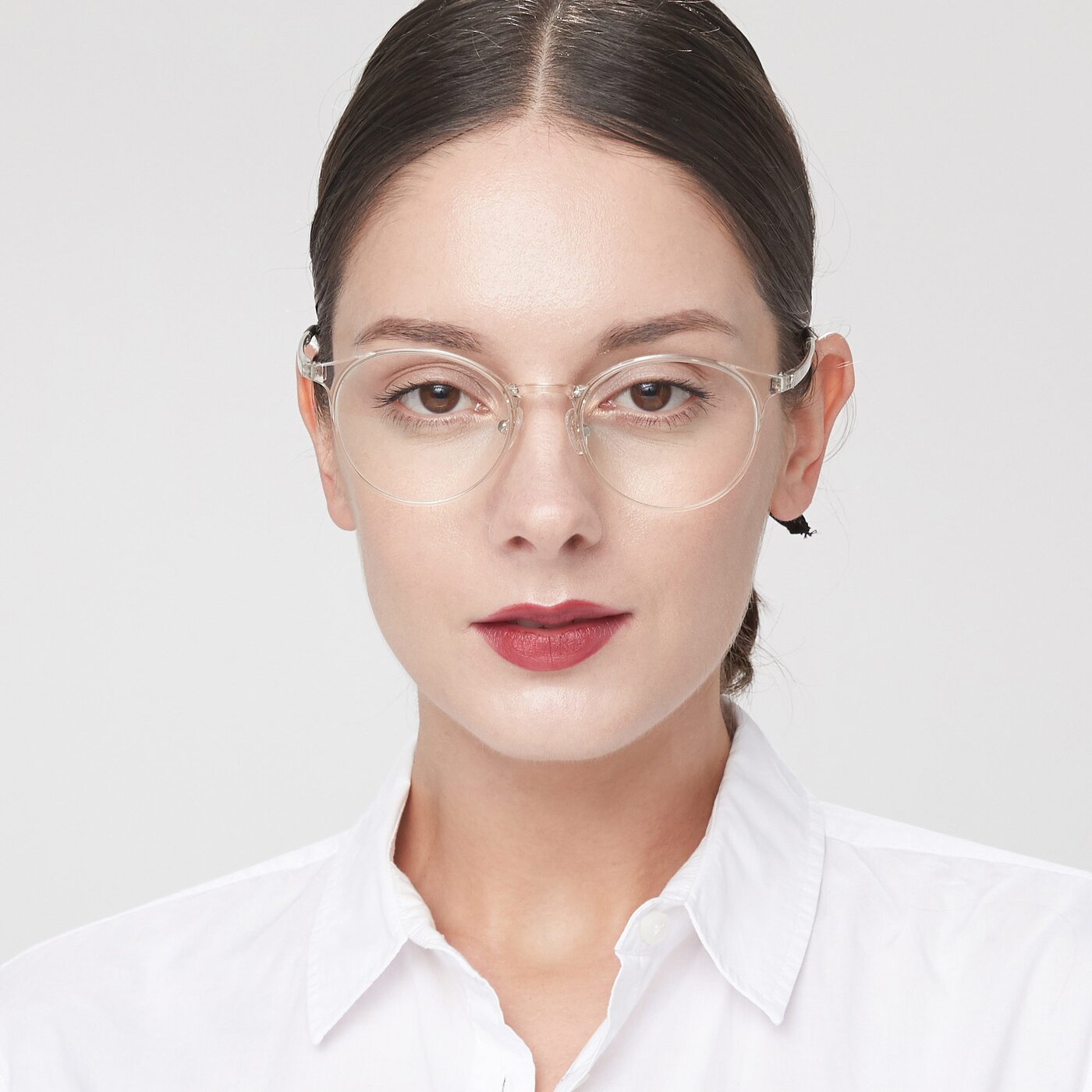 Clear Lightweight Low Bridge Fit Ultem Eyeglasses S7027