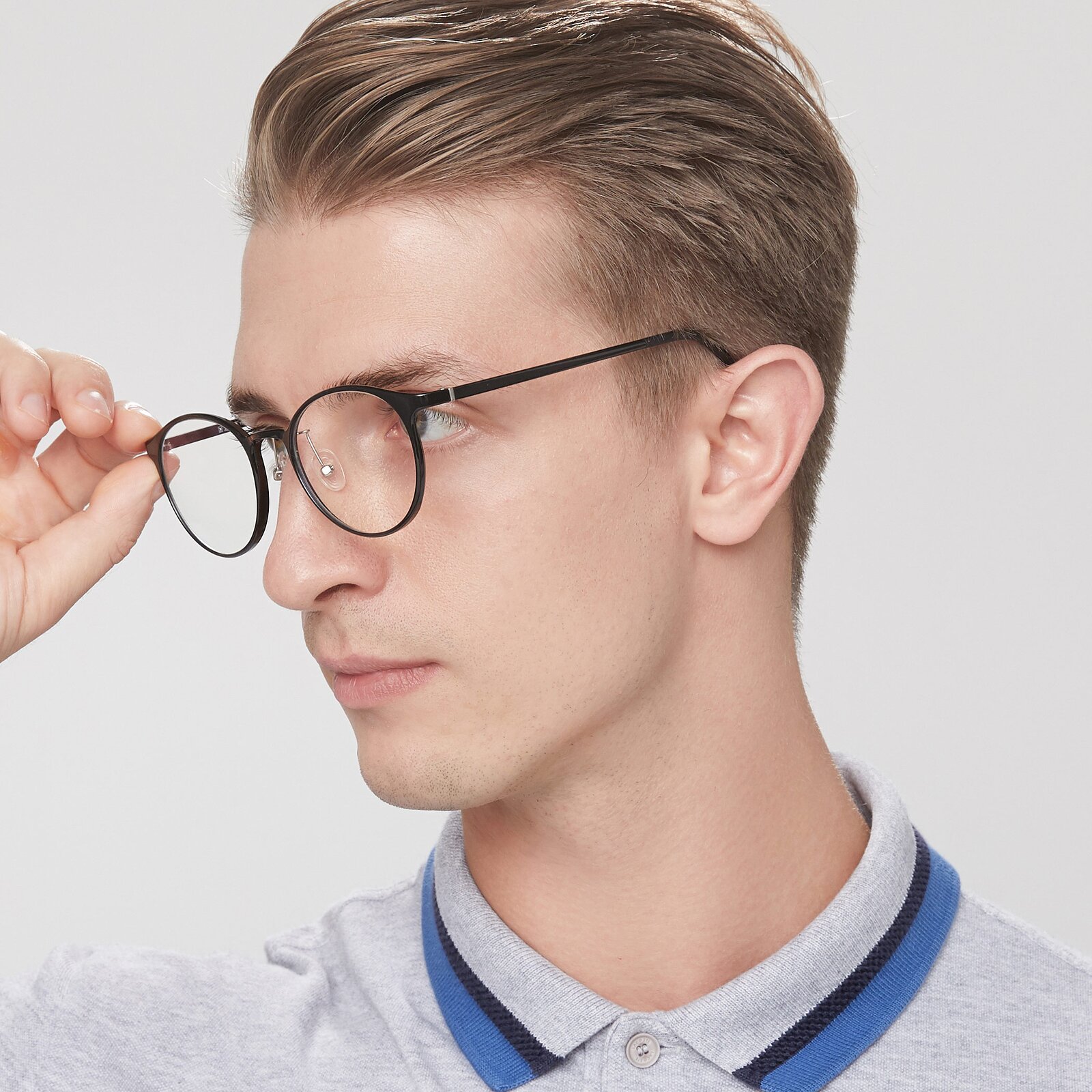 Black Lightweight Low Bridge Fit Ultem Eyeglasses S7027