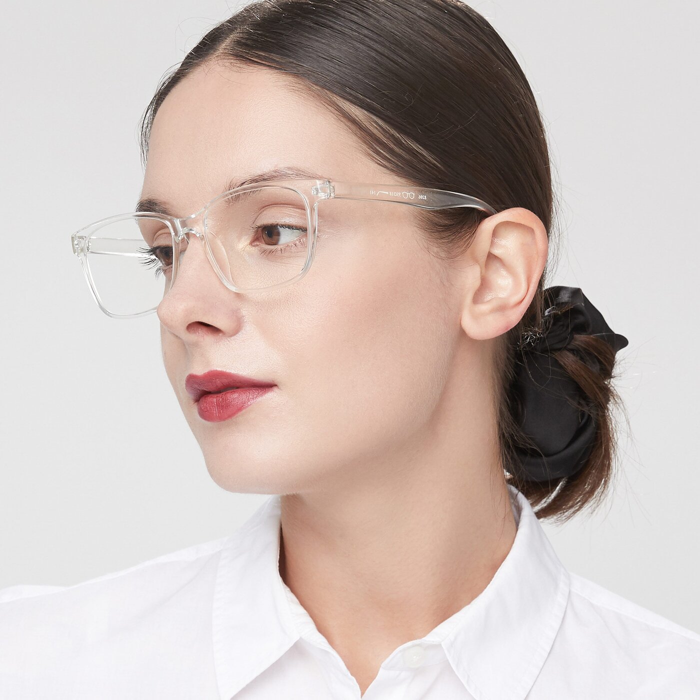 Clear Low Bridge Fit TR90 Trapezoid Eyeglasses 8206