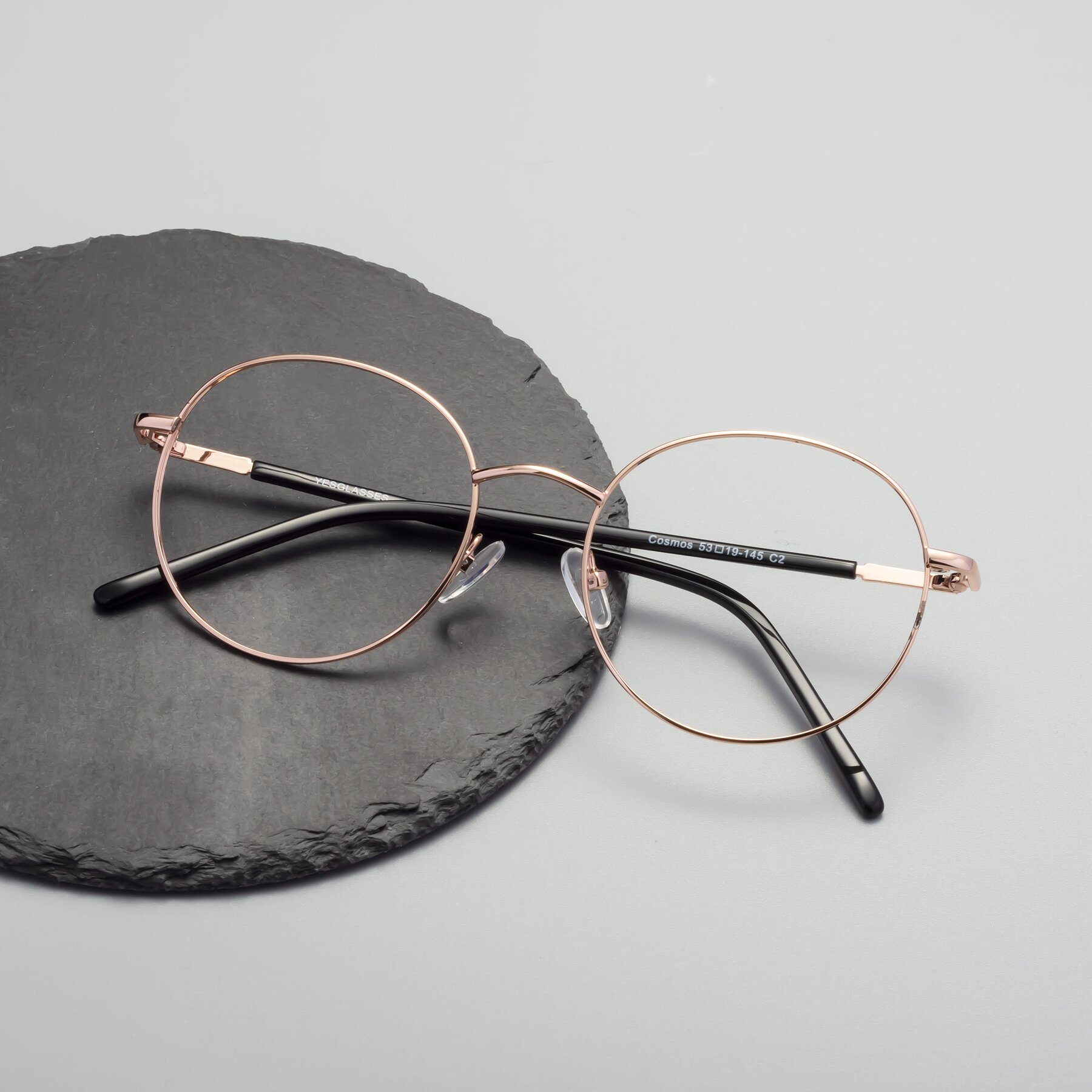 Women's lifestyle photography #1 of Cosmos in Rose Gold with Clear Eyeglass Lenses