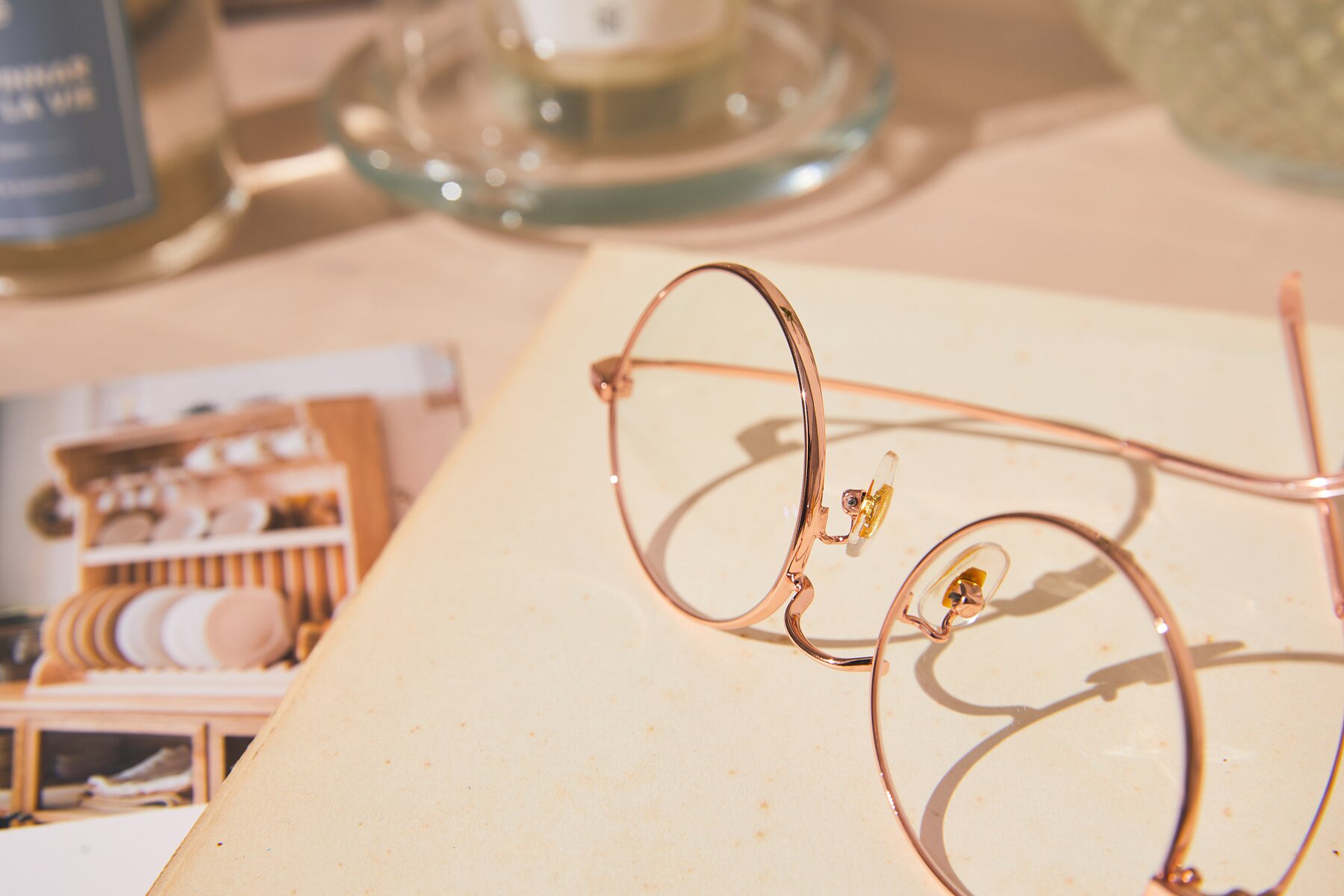 Lifestyle photography #3 of Moore in Rose Gold with Clear Reading Eyeglass Lenses
