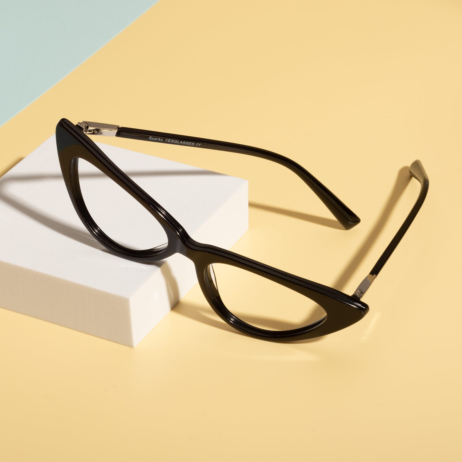 Black Retro Vintage Acetate Cat Eye Eyeglasses Sparks