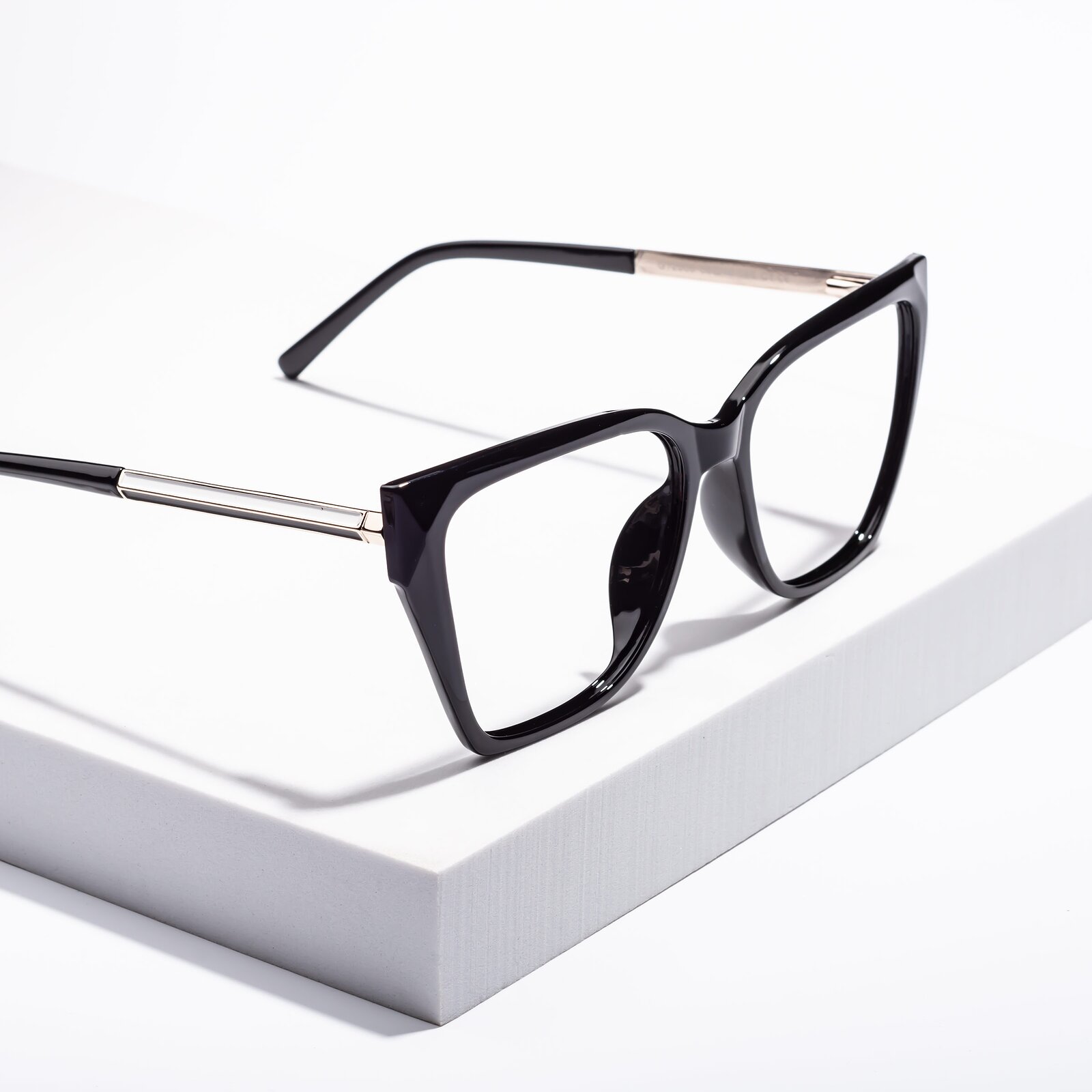 Black Oversized TR90 Butterfly Eyeglasses - Swartz
