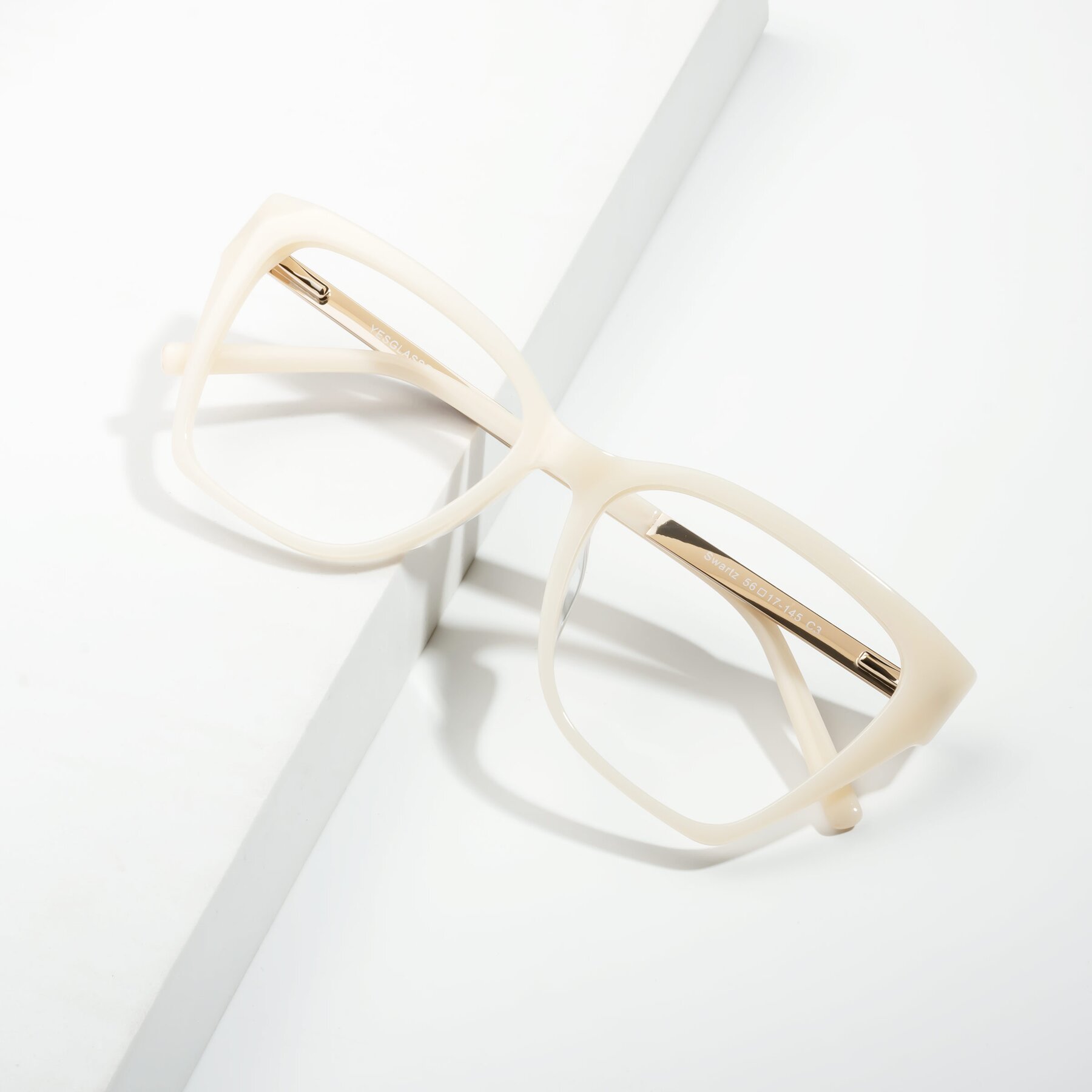 Women's lifestyle photography #1 of Swartz in Ivory with Clear Eyeglass Lenses