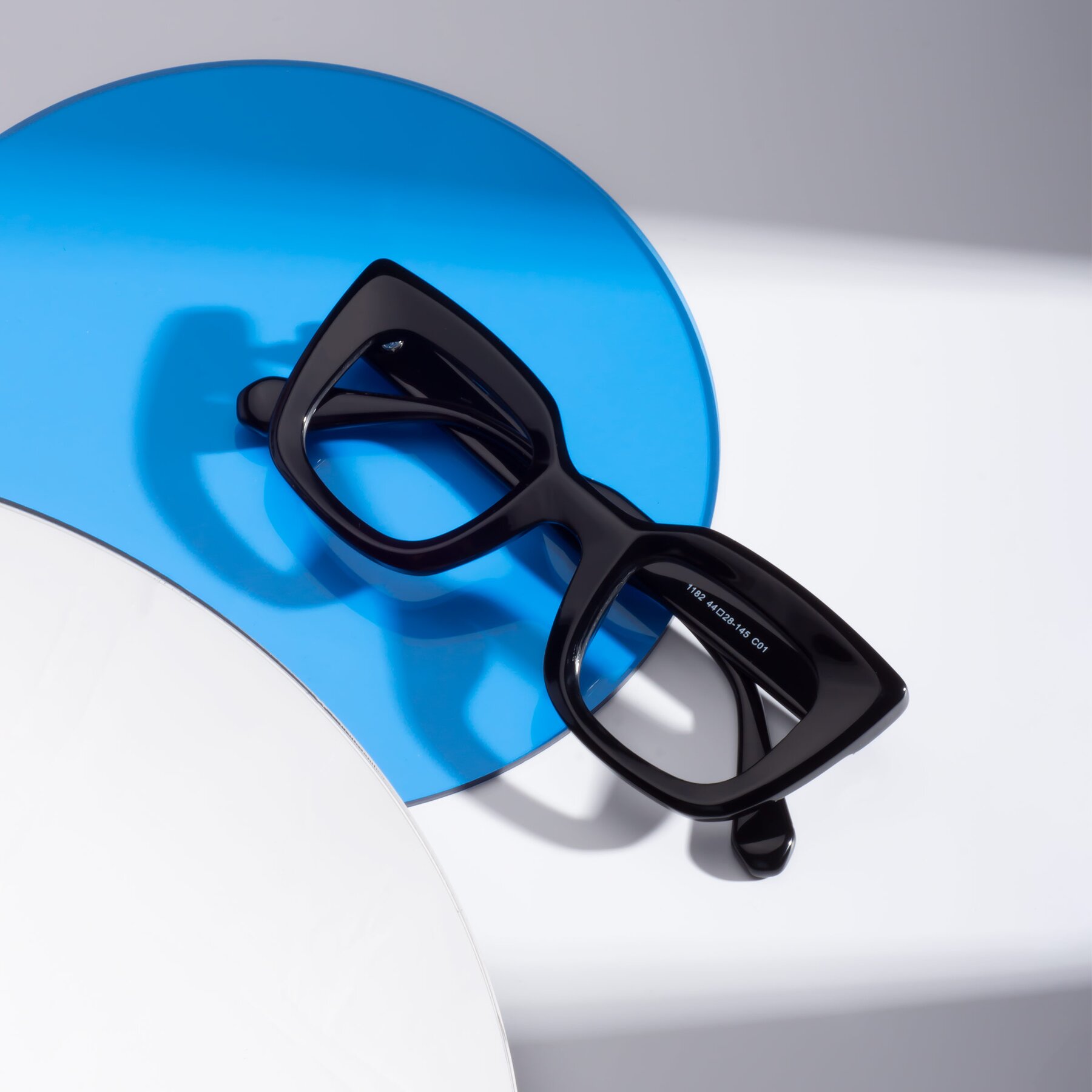 Lifestyle photography #1 of Homan in Black with Clear Blue Light Blocking Lenses