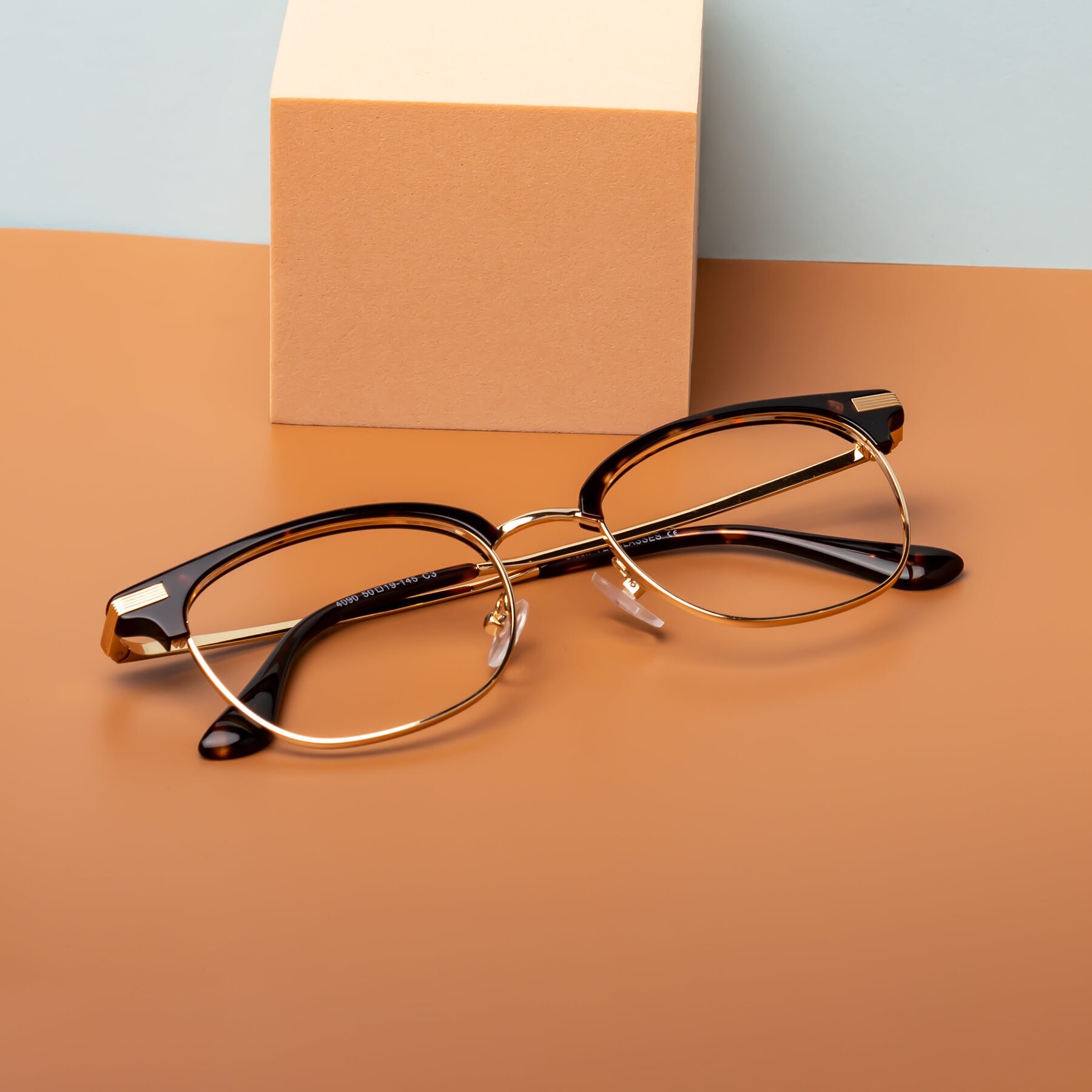 Lifestyle photography #2 of Olson in Tortoise-Gold with Clear Eyeglass Lenses