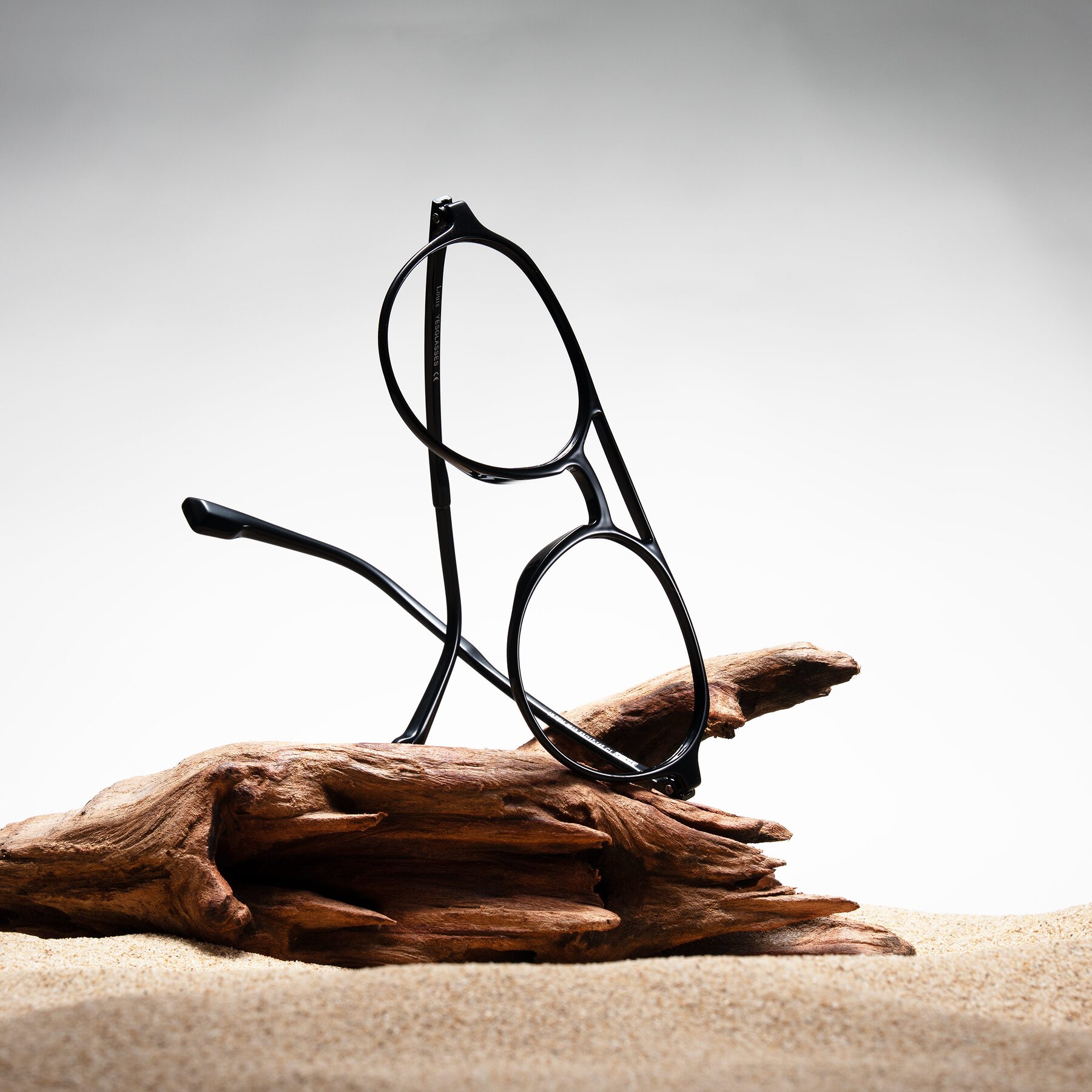 Lifestyle photography #1 of Louis in Black with Clear Reading Eyeglass Lenses