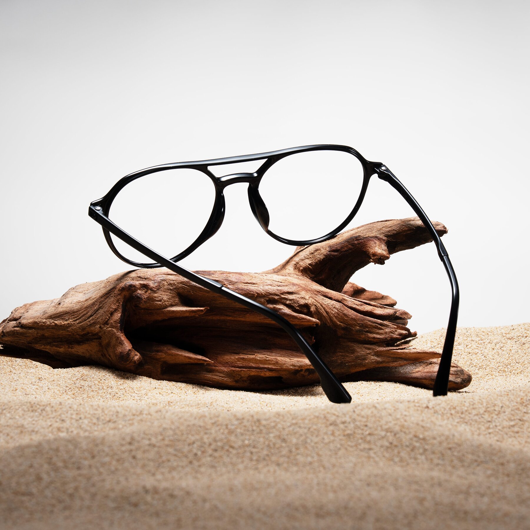 Lifestyle photography #2 of Louis in Black with Clear Reading Eyeglass Lenses