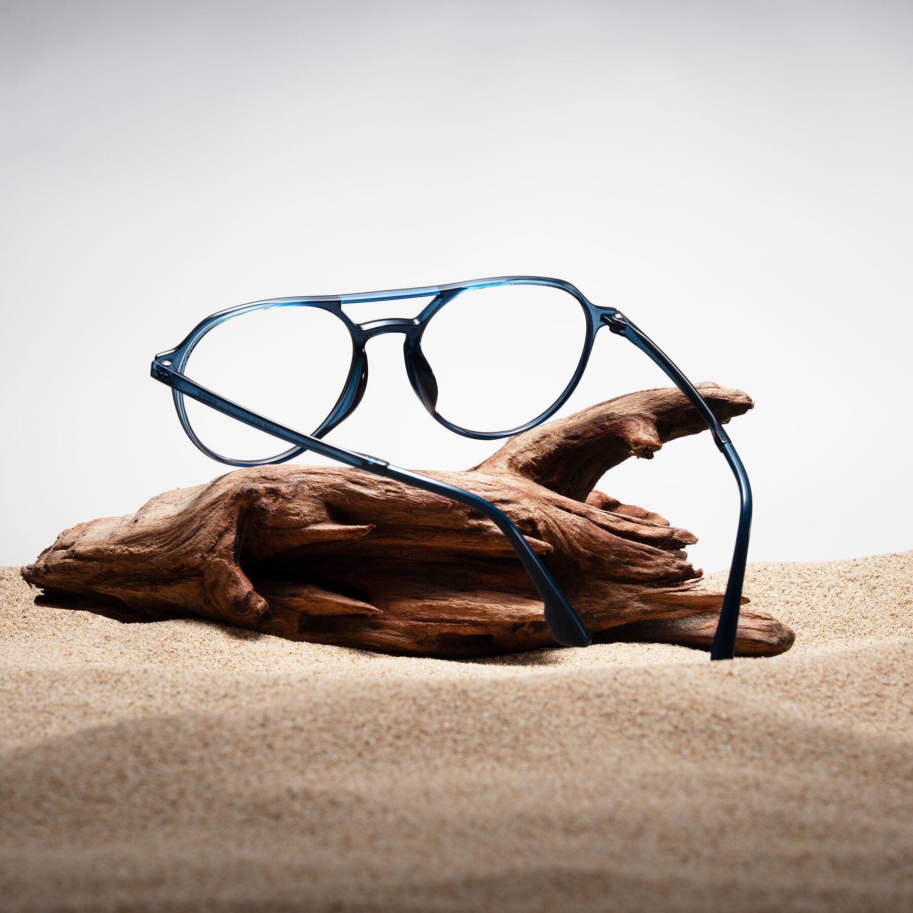 Lifestyle photography #1 of Louis in Blue with Clear Eyeglass Lenses