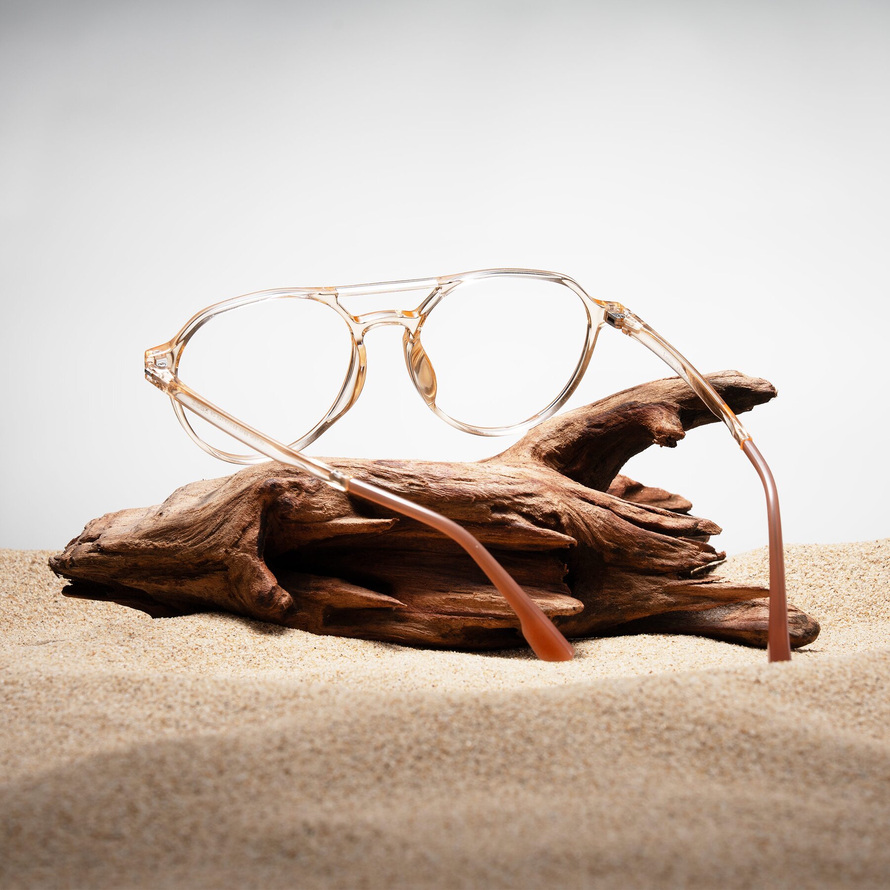 Lifestyle photography #1 of Louis in Honey with Clear Reading Eyeglass Lenses