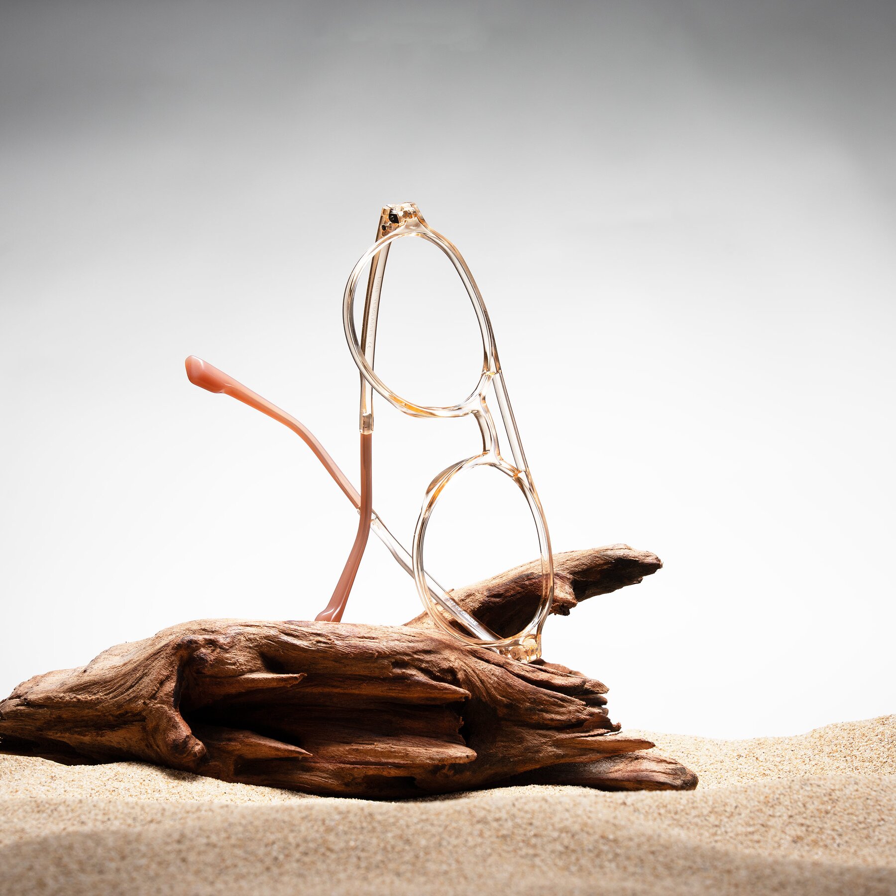 Lifestyle photography #2 of Louis in Honey with Clear Reading Eyeglass Lenses