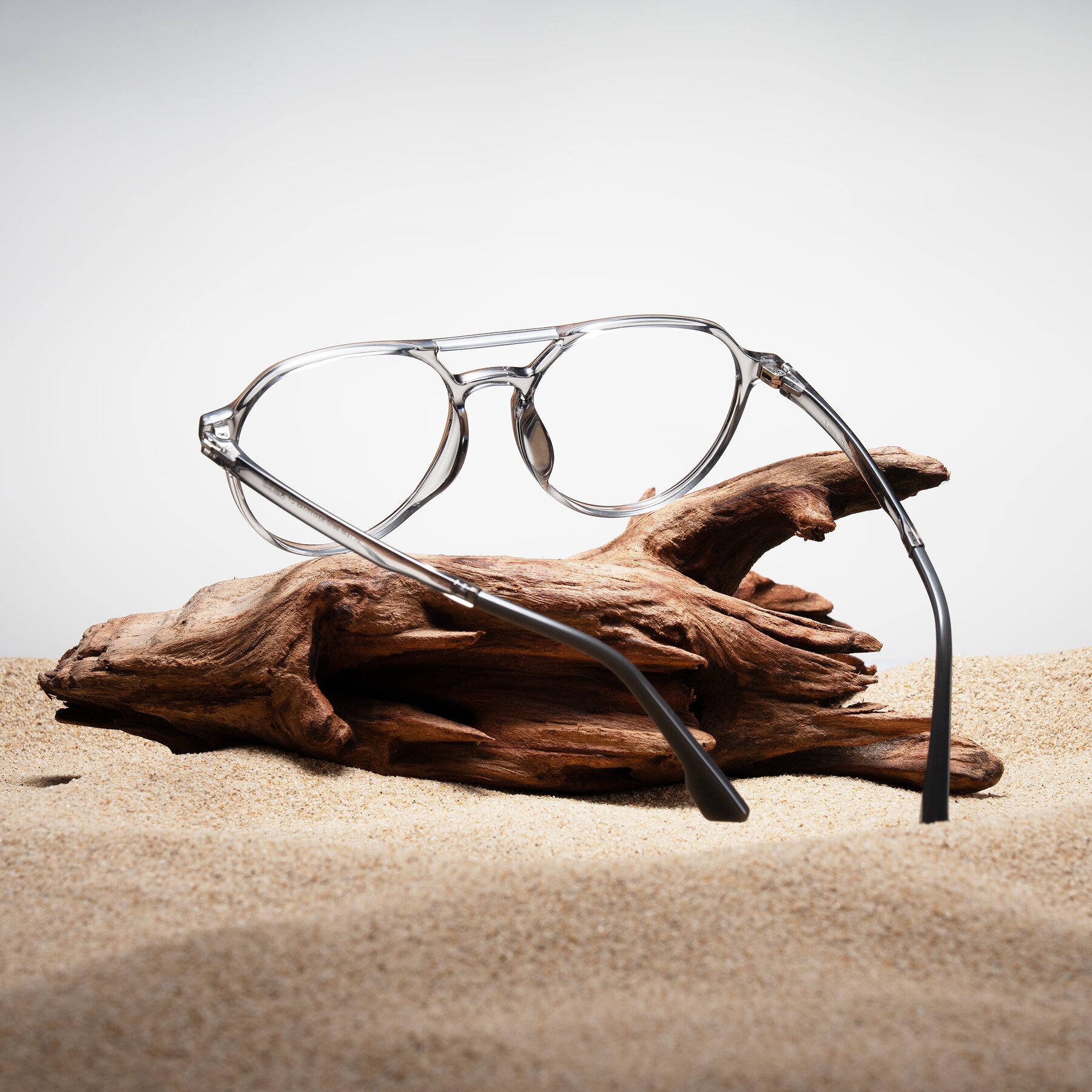 Lifestyle photography #1 of Louis in Light Gray with Clear Blue Light Blocking Lenses