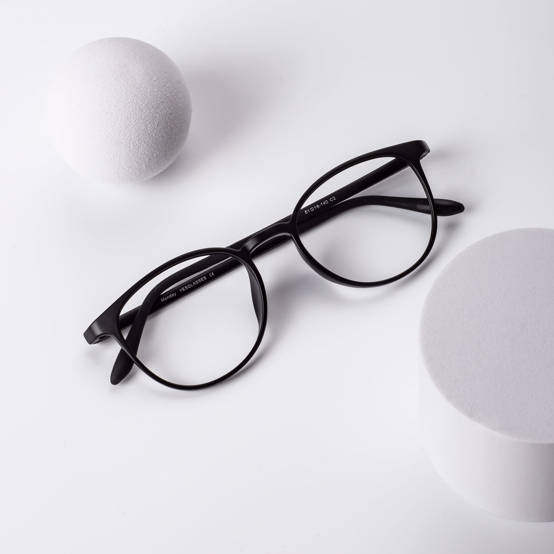 Lifestyle photography #1 of Monday in Matte Black with Clear Eyeglass Lenses