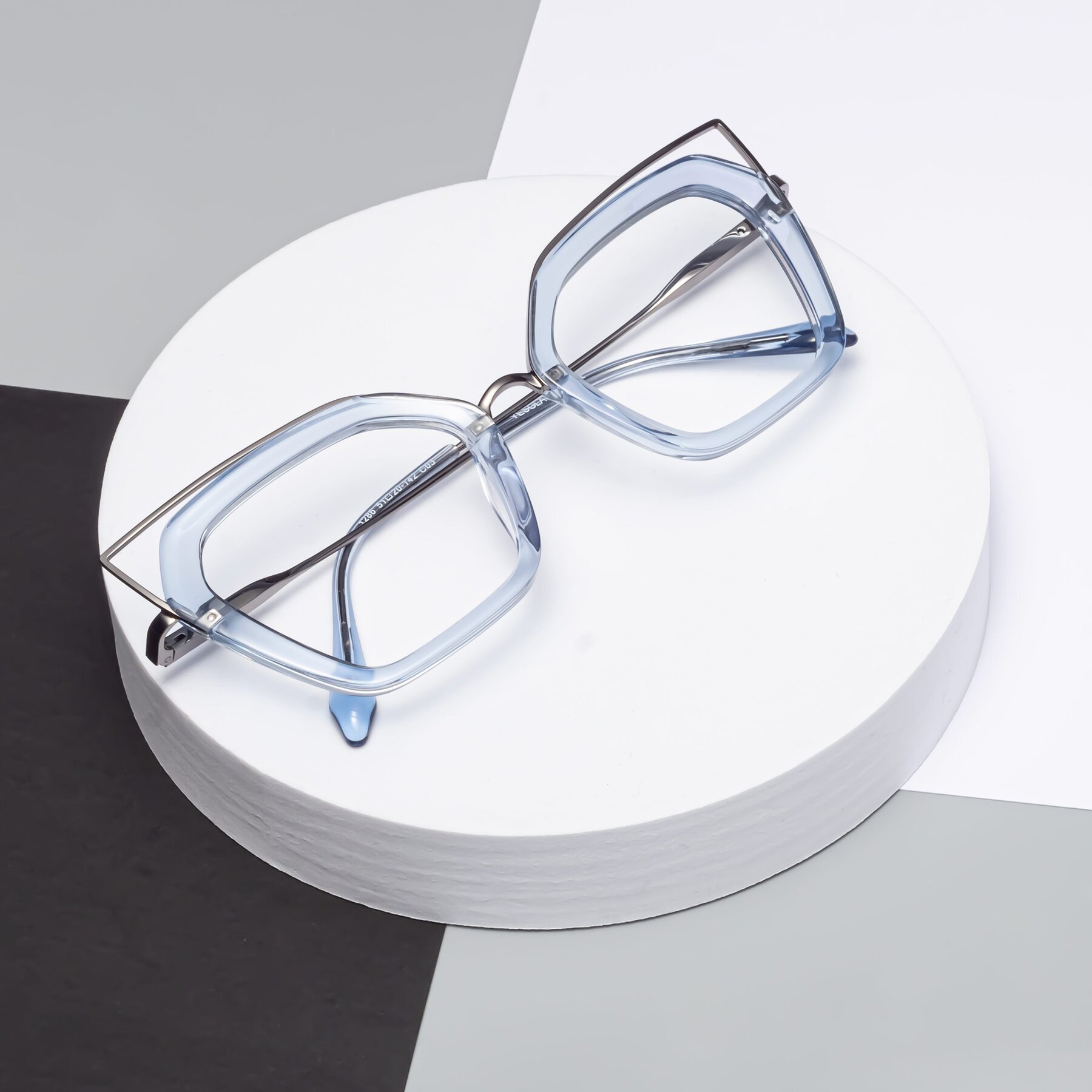 Women's lifestyle photography #2 of Delmonte in Light Blue with Clear Eyeglass Lenses