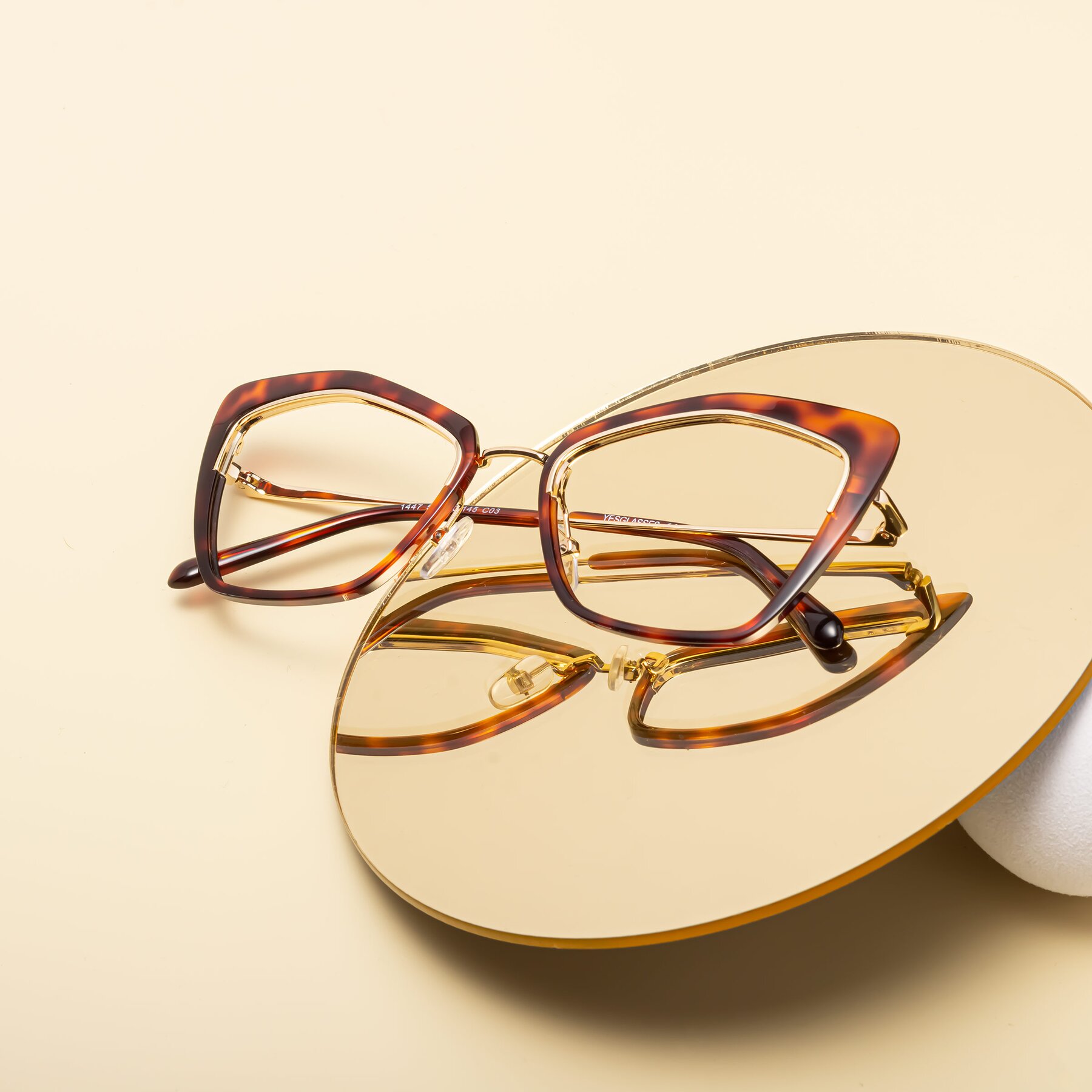 Women's lifestyle photography #2 of Lasso in Light Tortoise with Clear Reading Eyeglass Lenses