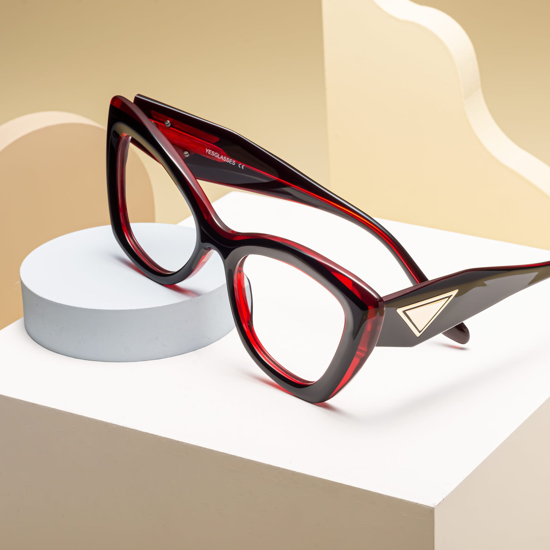 Women's lifestyle photography #2 of Riffe in Black-Wine with Clear Reading Eyeglass Lenses