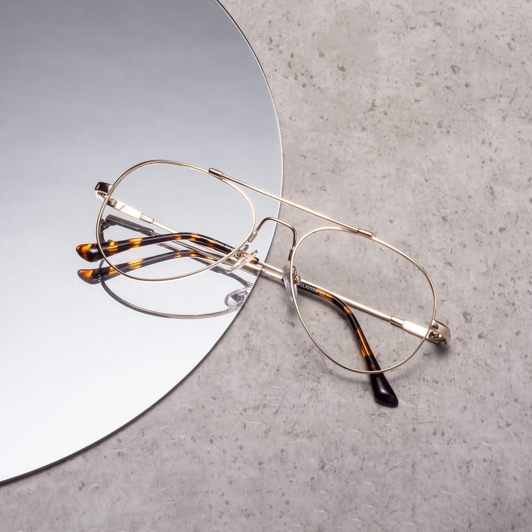 Lifestyle photography #1 of Dawn in Gold with Clear Eyeglass Lenses