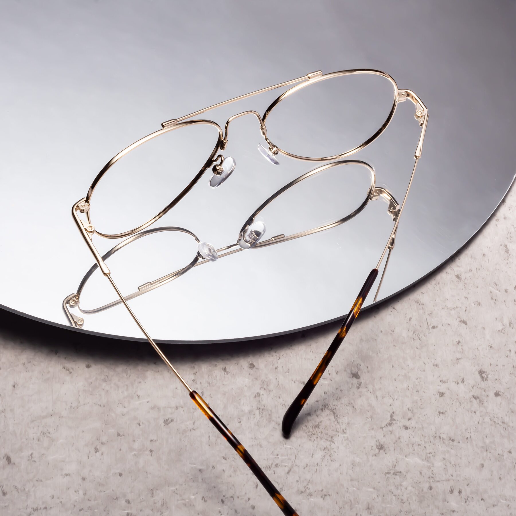 Lifestyle photography #2 of Dawn in Gold with Clear Reading Eyeglass Lenses