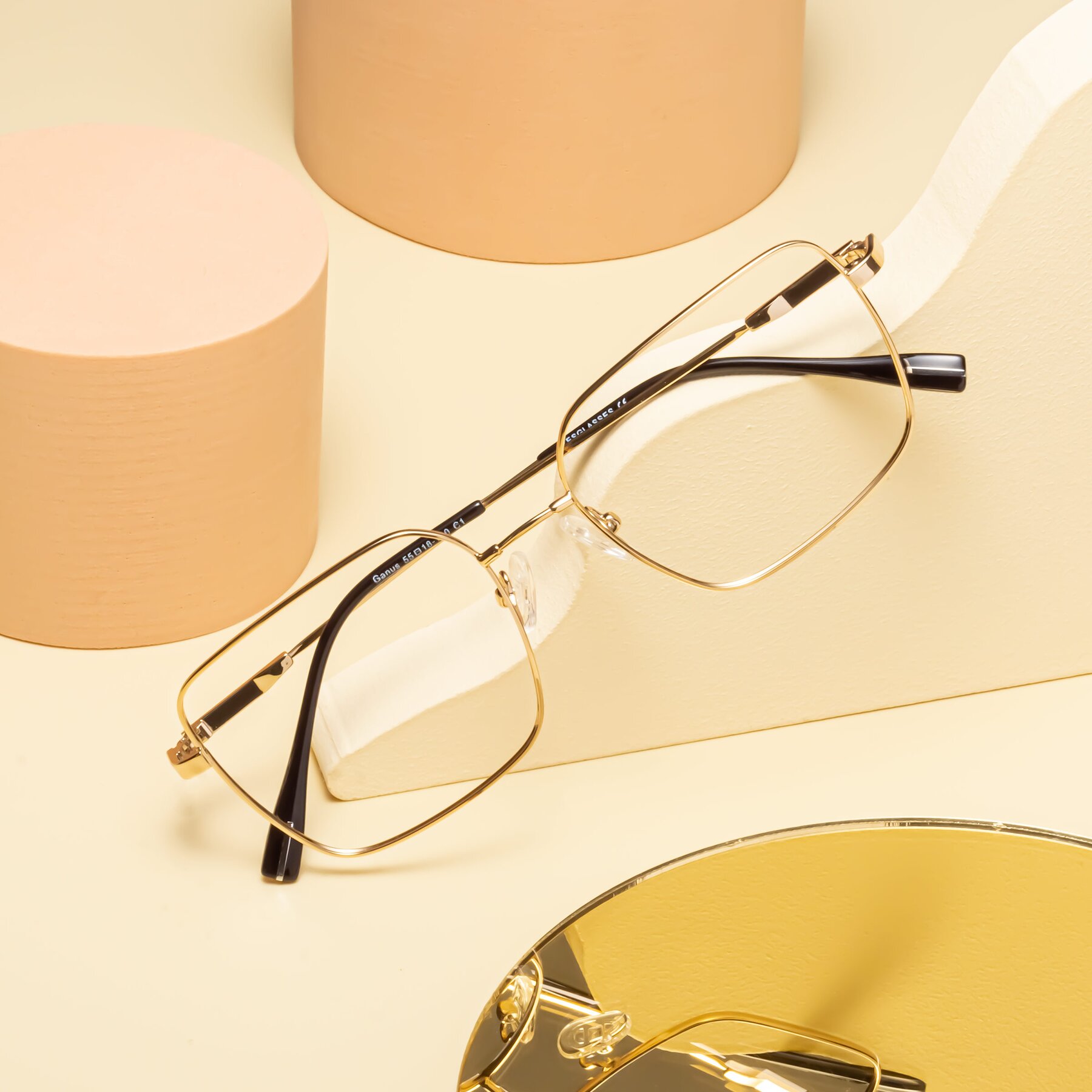 Lifestyle photography #1 of Ganus in Gold with Clear Eyeglass Lenses