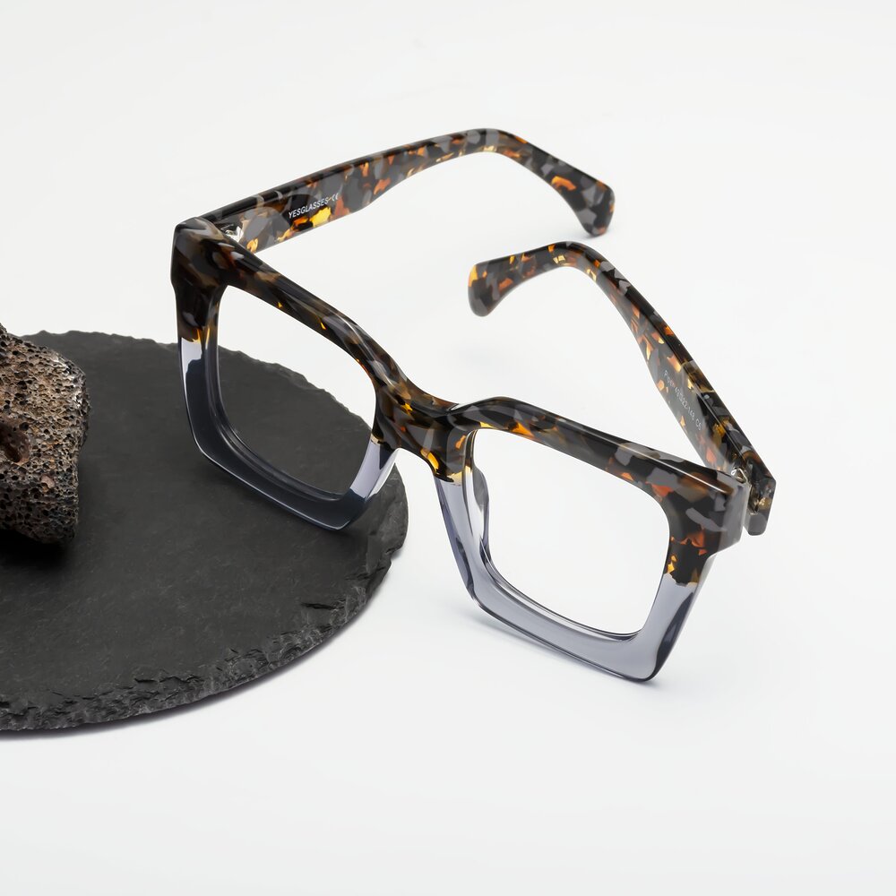Floral/Livid Oversized Thick Square Eyeglasses - Piper