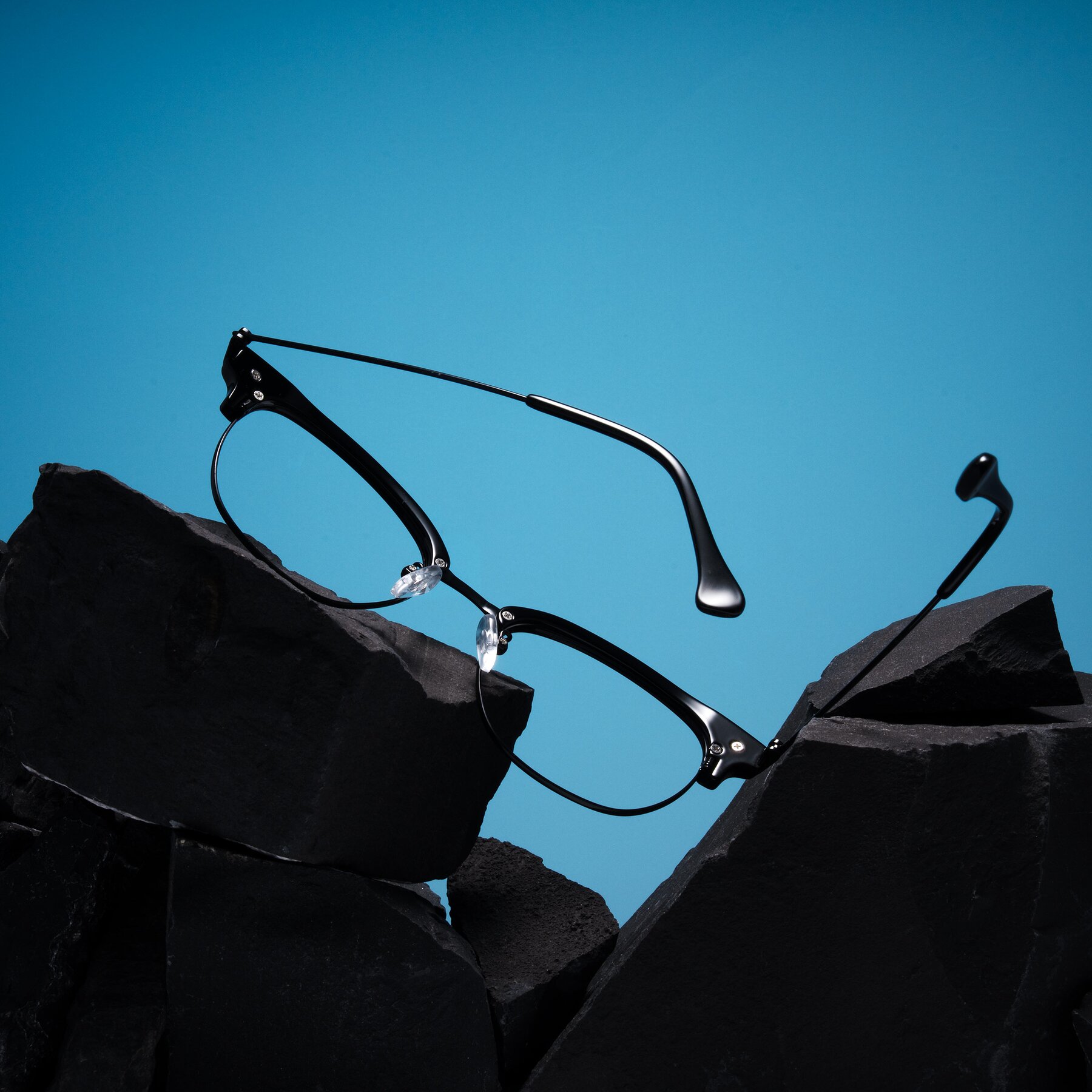 Lifestyle photography #2 of Obrien in Black with Clear Eyeglass Lenses