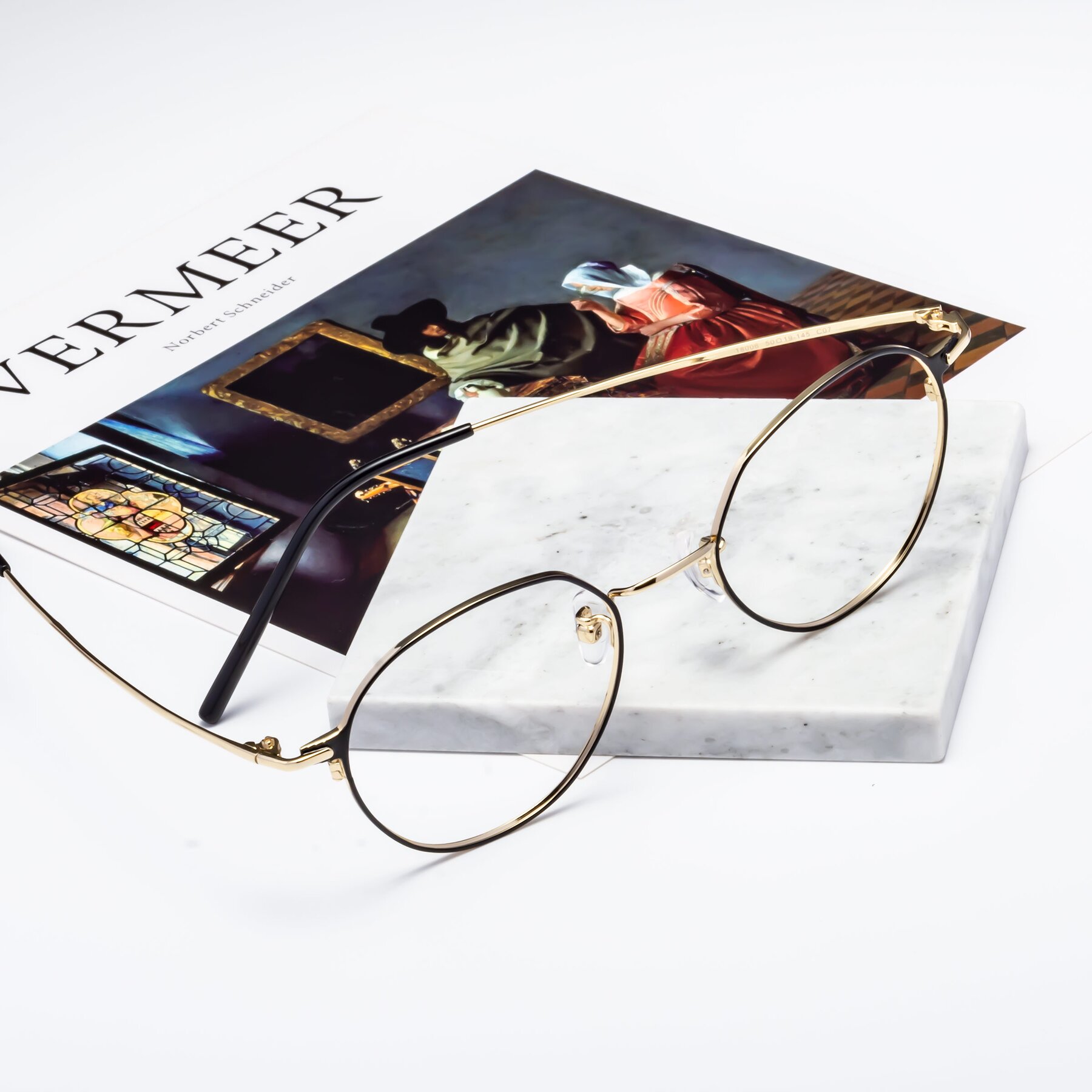 Lifestyle photography #2 of 18006 in Black-Gold with Clear Reading Eyeglass Lenses