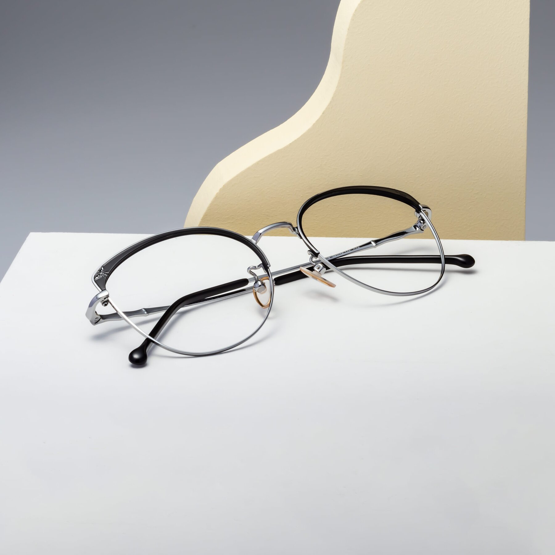 Women's lifestyle photography #2 of 18019 in Black-Silver with Clear Reading Eyeglass Lenses