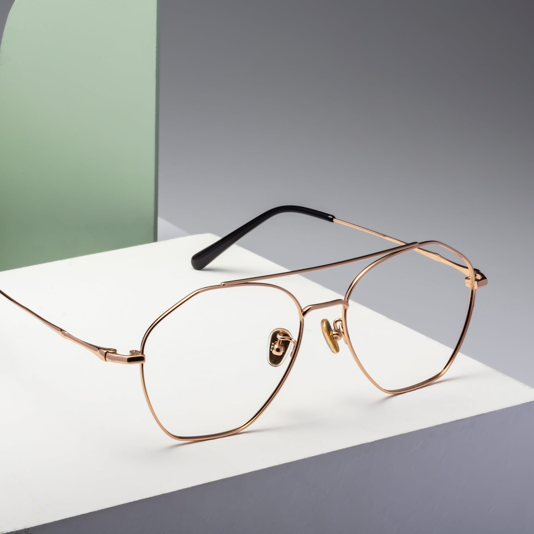 Lifestyle photography #2 of Linton in Rose Gold with Clear Eyeglass Lenses