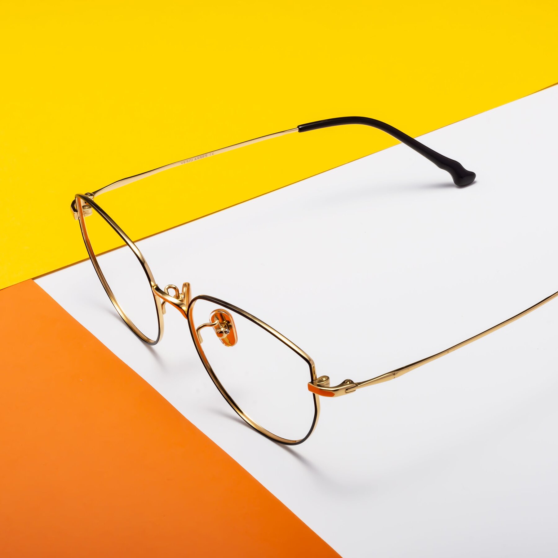 Lifestyle photography #2 of 90052 in Black-Gold with Clear Eyeglass Lenses