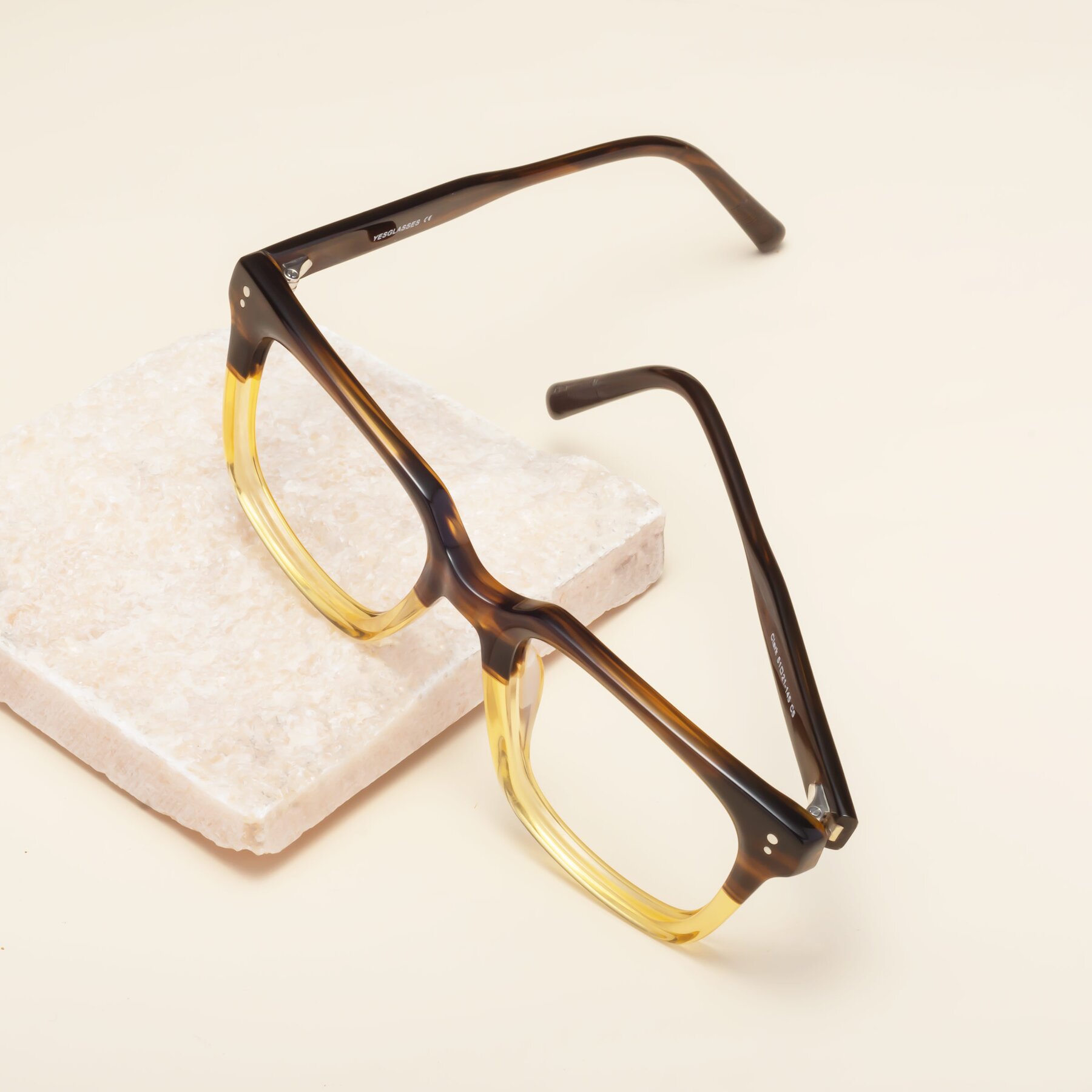 Lifestyle photography #2 of Clark in Brown-Oak with Clear Reading Eyeglass Lenses