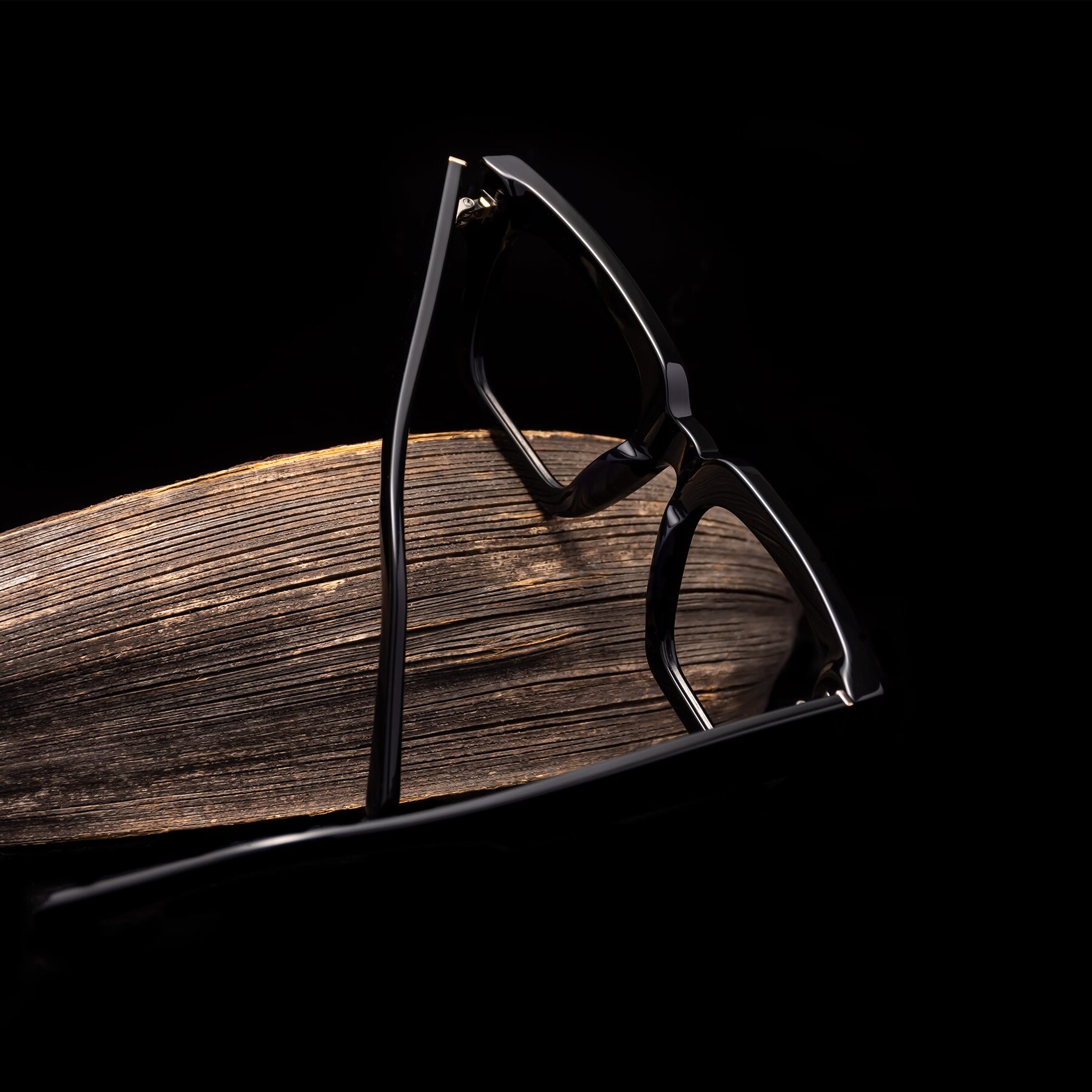 Lifestyle photography #2 of Hardy in Black with Clear Reading Eyeglass Lenses