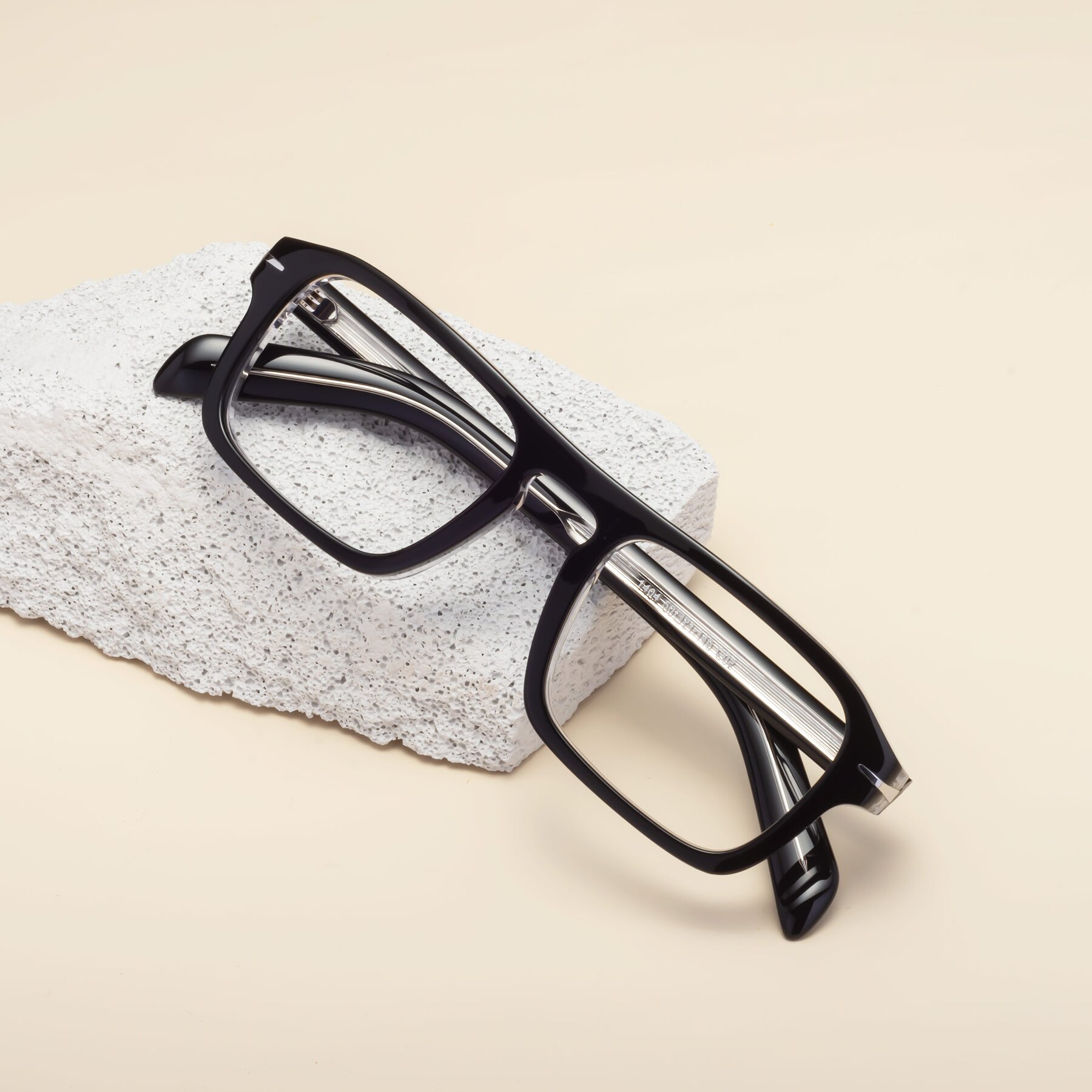 Lifestyle photography #1 of Evette in Black-Clear with Clear Eyeglass Lenses