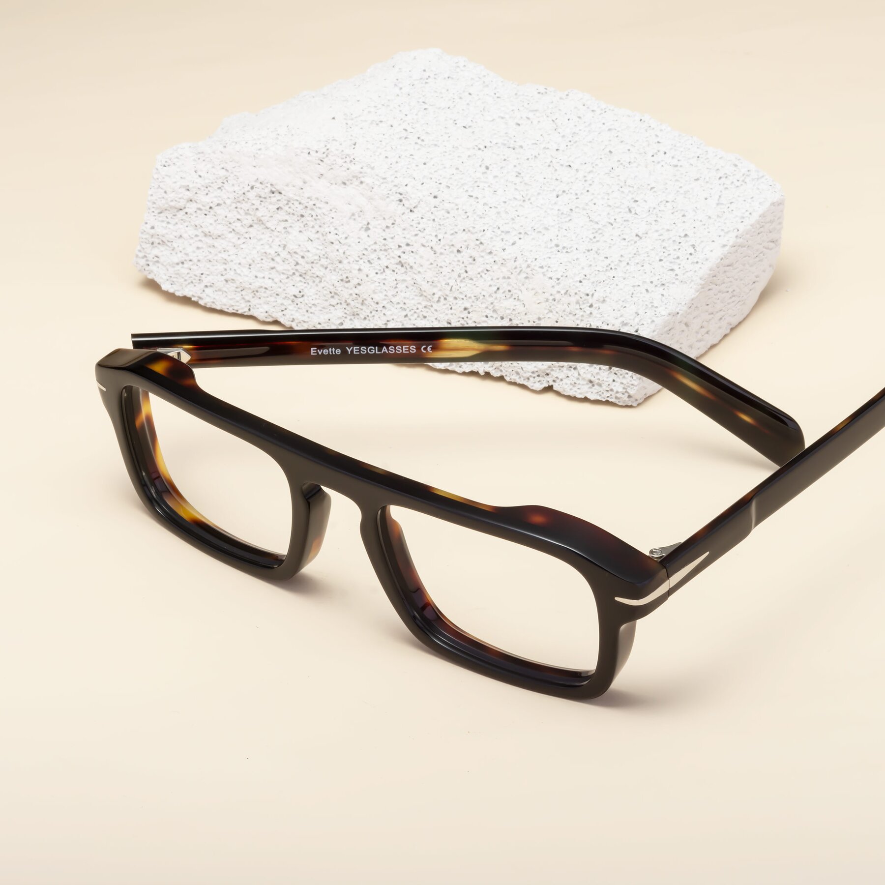 Lifestyle photography #2 of Evette in Black-Tortoise with Clear Eyeglass Lenses