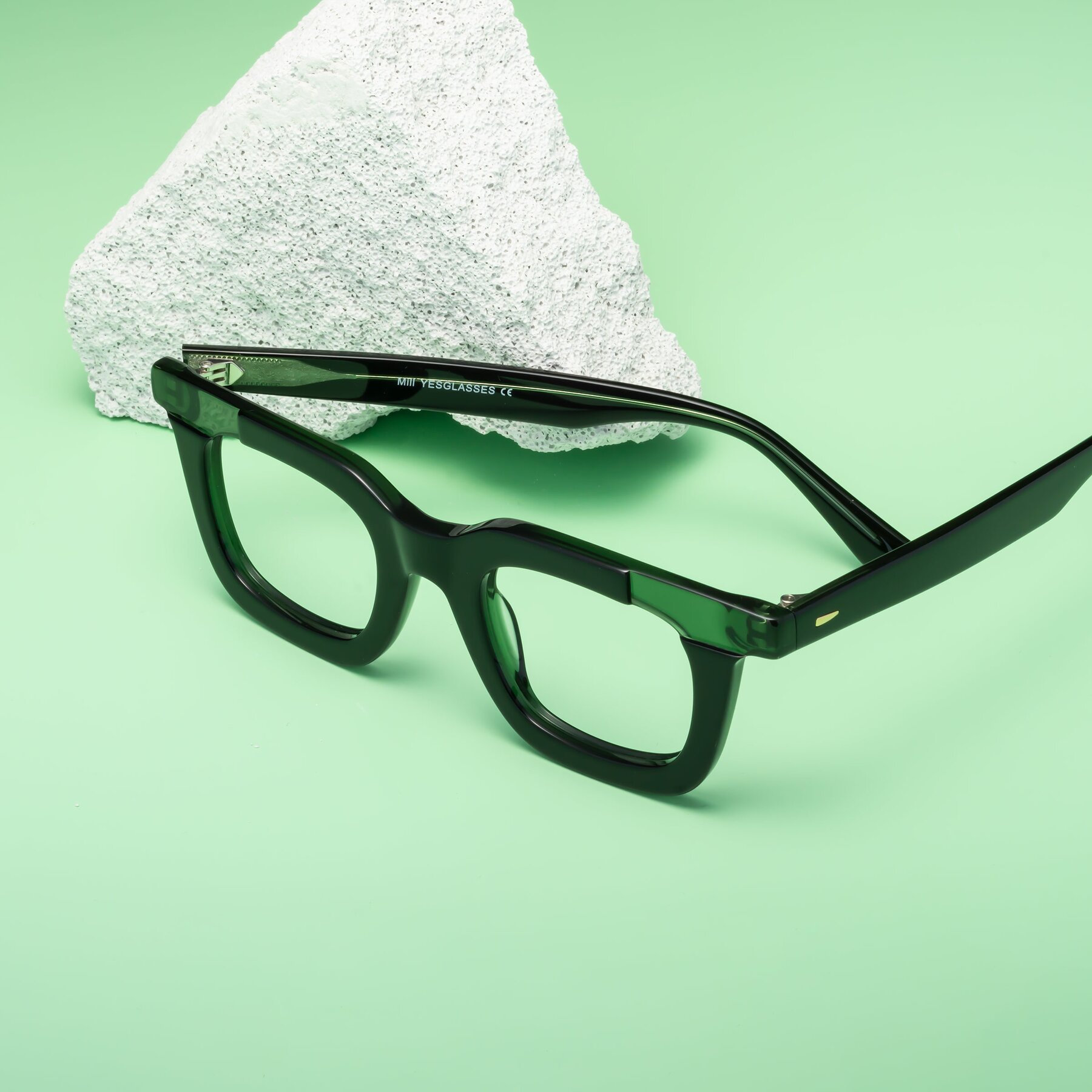 Lifestyle photography #2 of Mill in Black-Green with Clear Reading Eyeglass Lenses