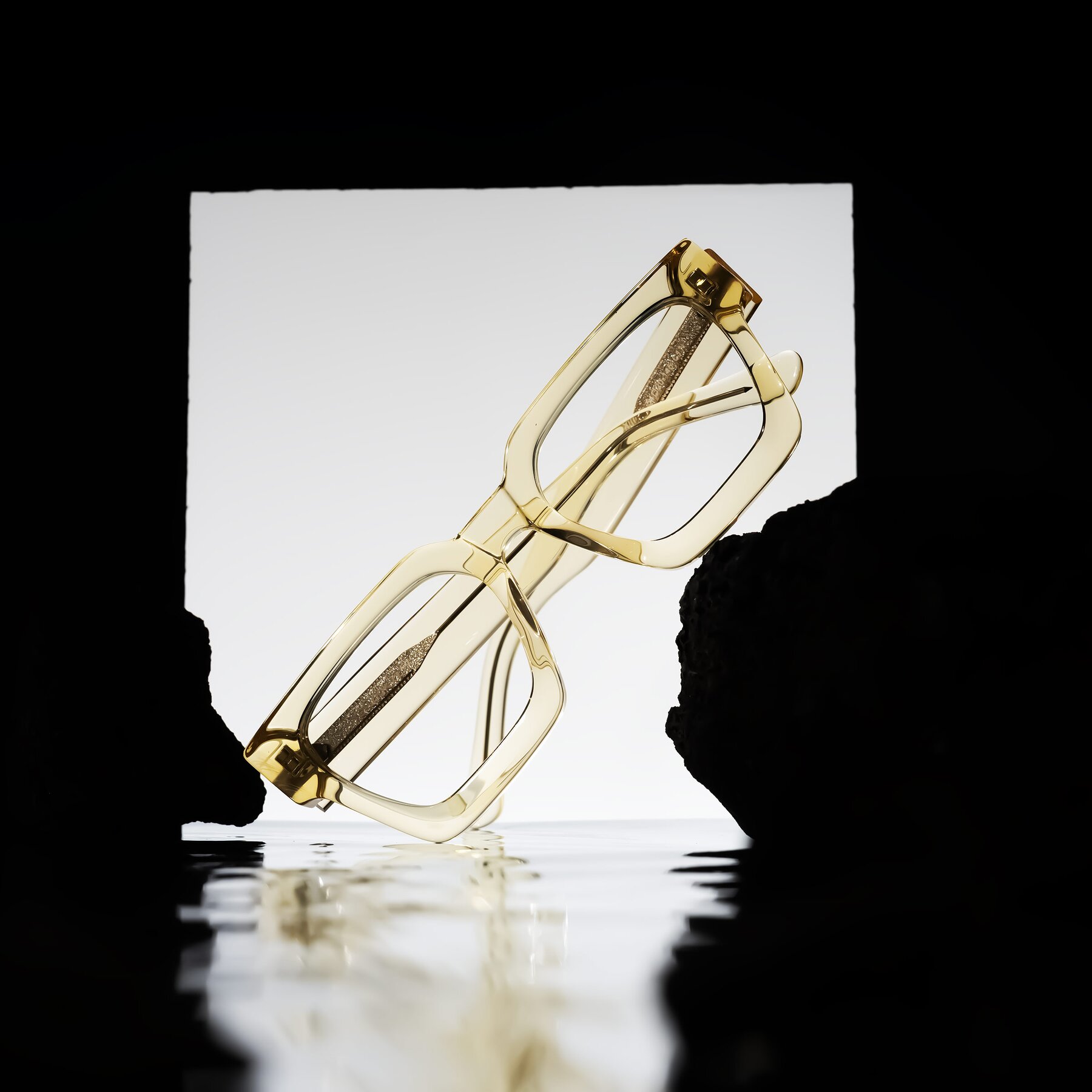 Lifestyle photography #1 of Powers in Light Yellow with Clear Blue Light Blocking Lenses